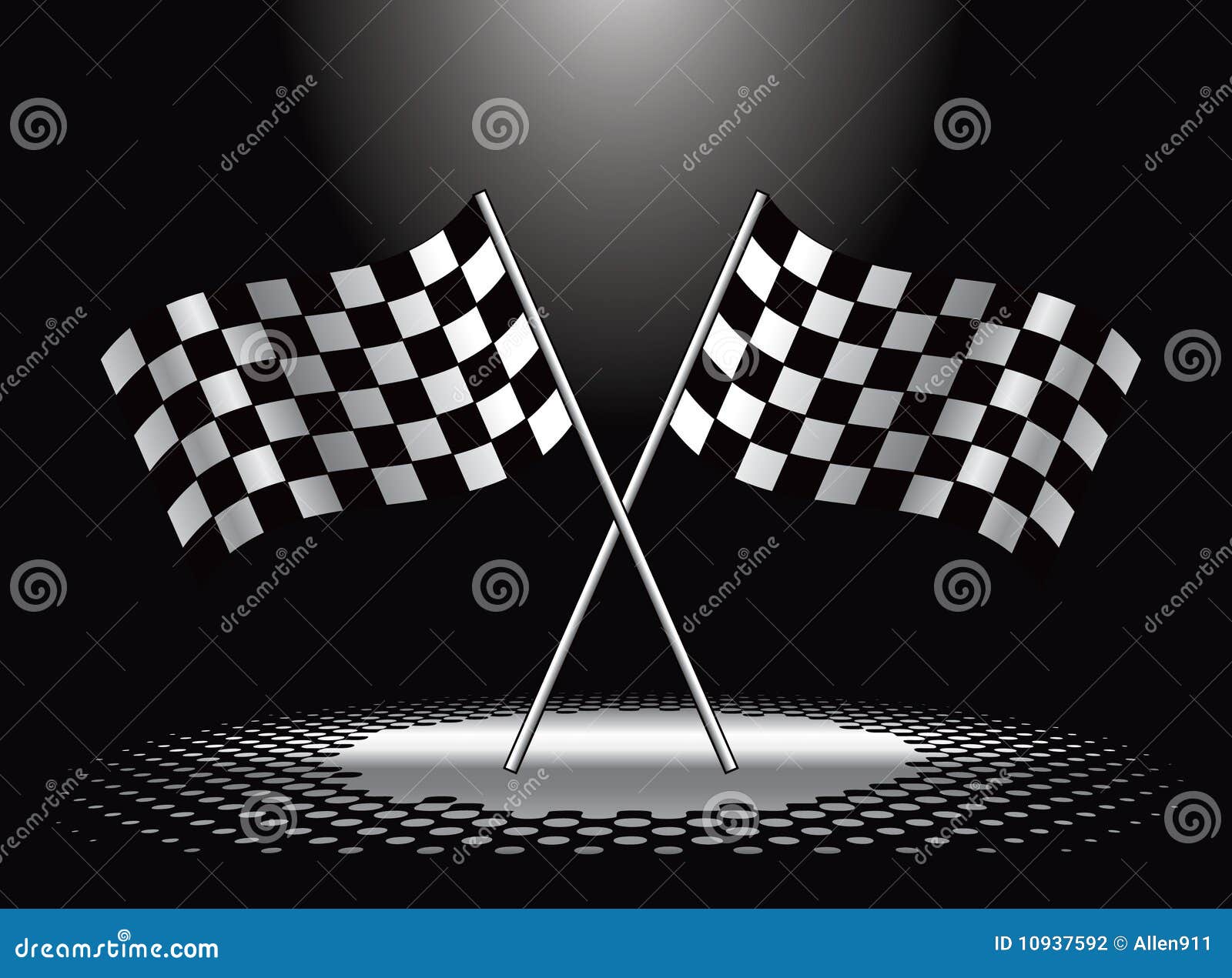 Checkered Flags Under Spotlight Stock Vector Illustration of nascar