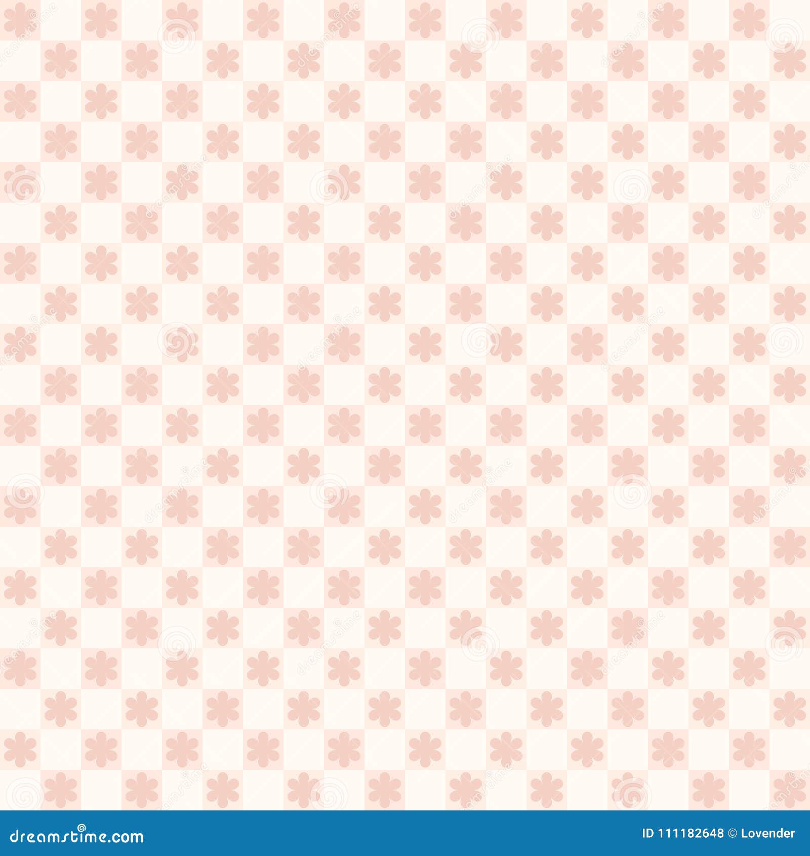 Checkered Pattern With Flowers. Seamless Vector Background Stock Vector ...