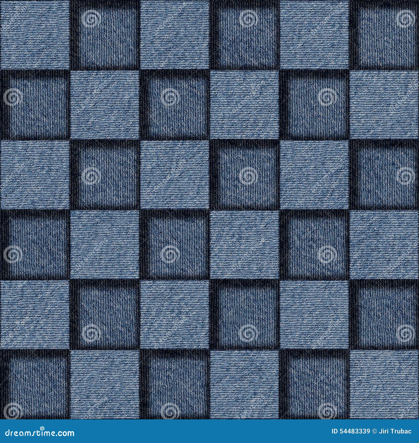 Checkered Pattern - Seamless Pattern - Blue Jeans Cloth Stock