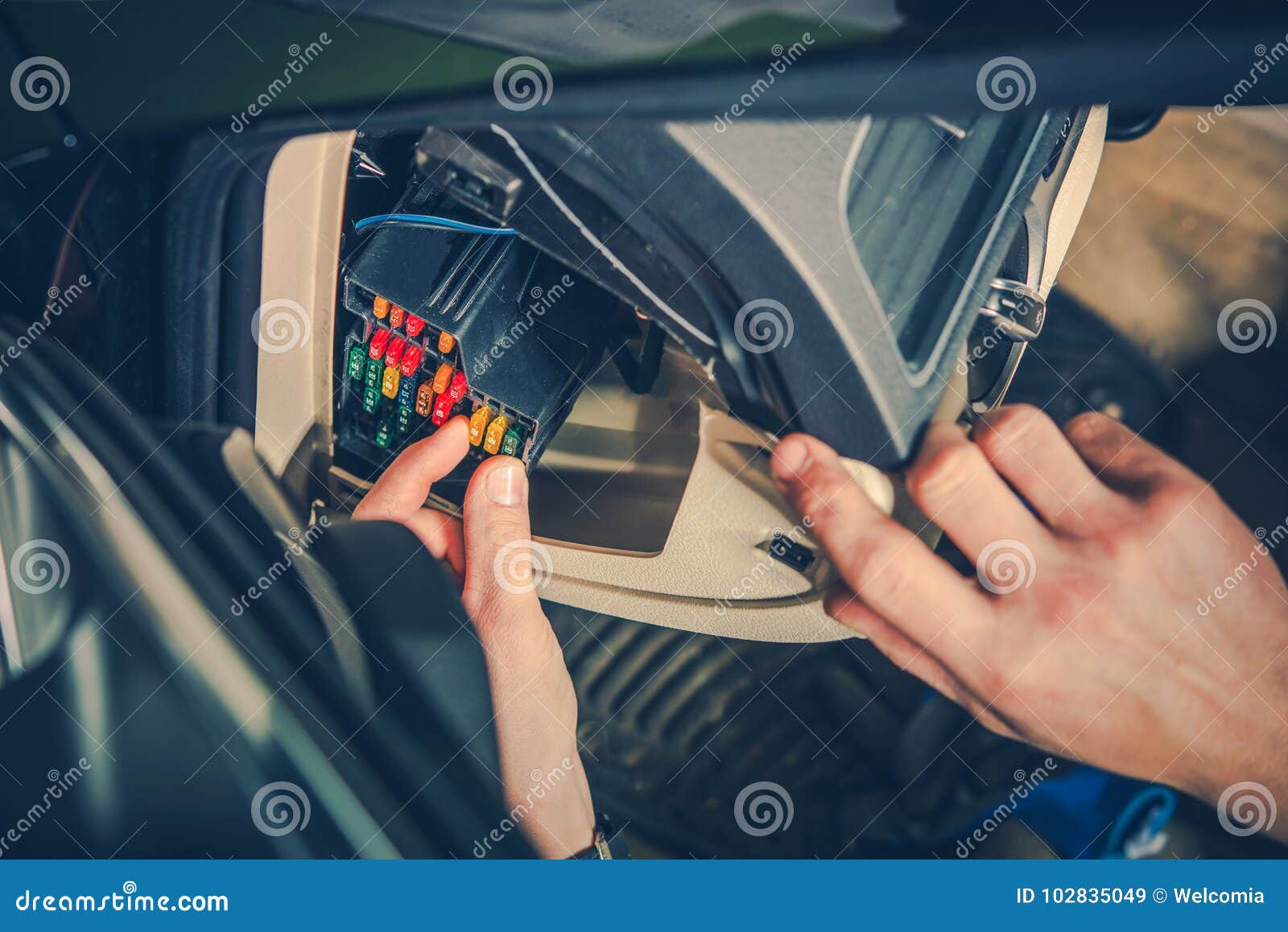 Checking Car Fuses stock image. Image of fixing, servicing - 102835049 How To Fix A Broken Fuse Holder In Car