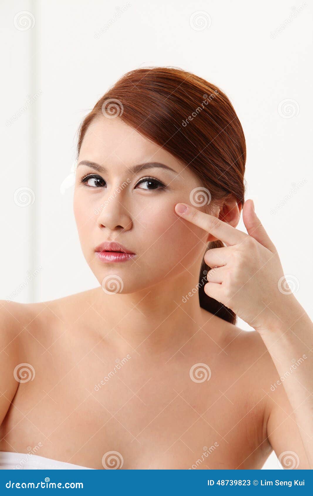Checking eye bag stock image. Image of applying, high 48739823
