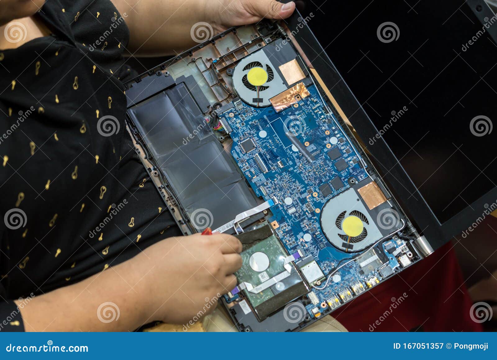 Checking a Notebook Laptop for Repair at Shop Stock Image Image of