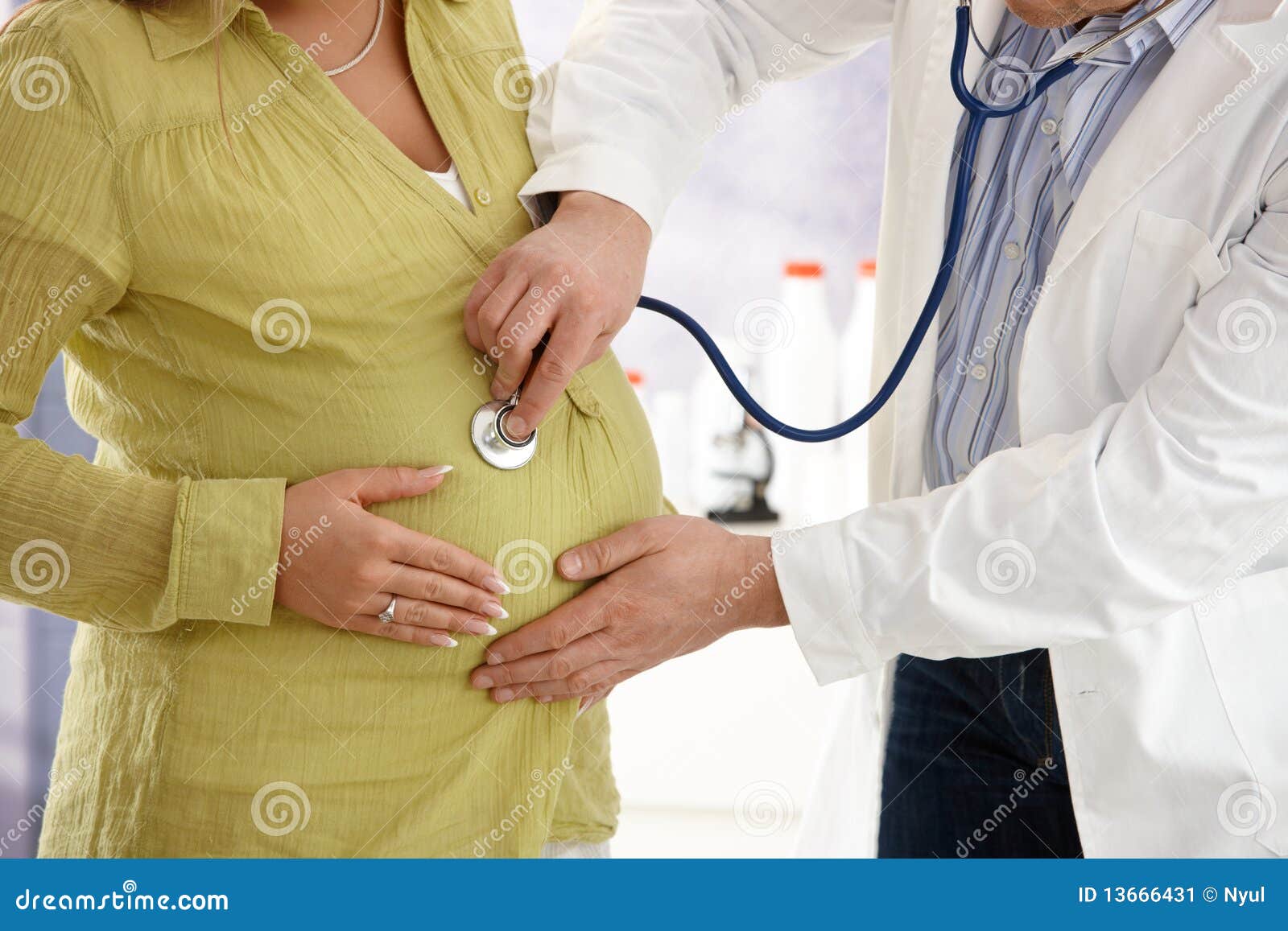 Checking Pregancy with Stethoscope Stock Image Image of expectant