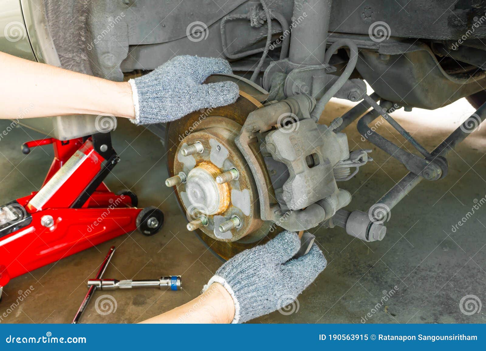 Checking Suspension and Brake System Stock Image Image of shock, disk