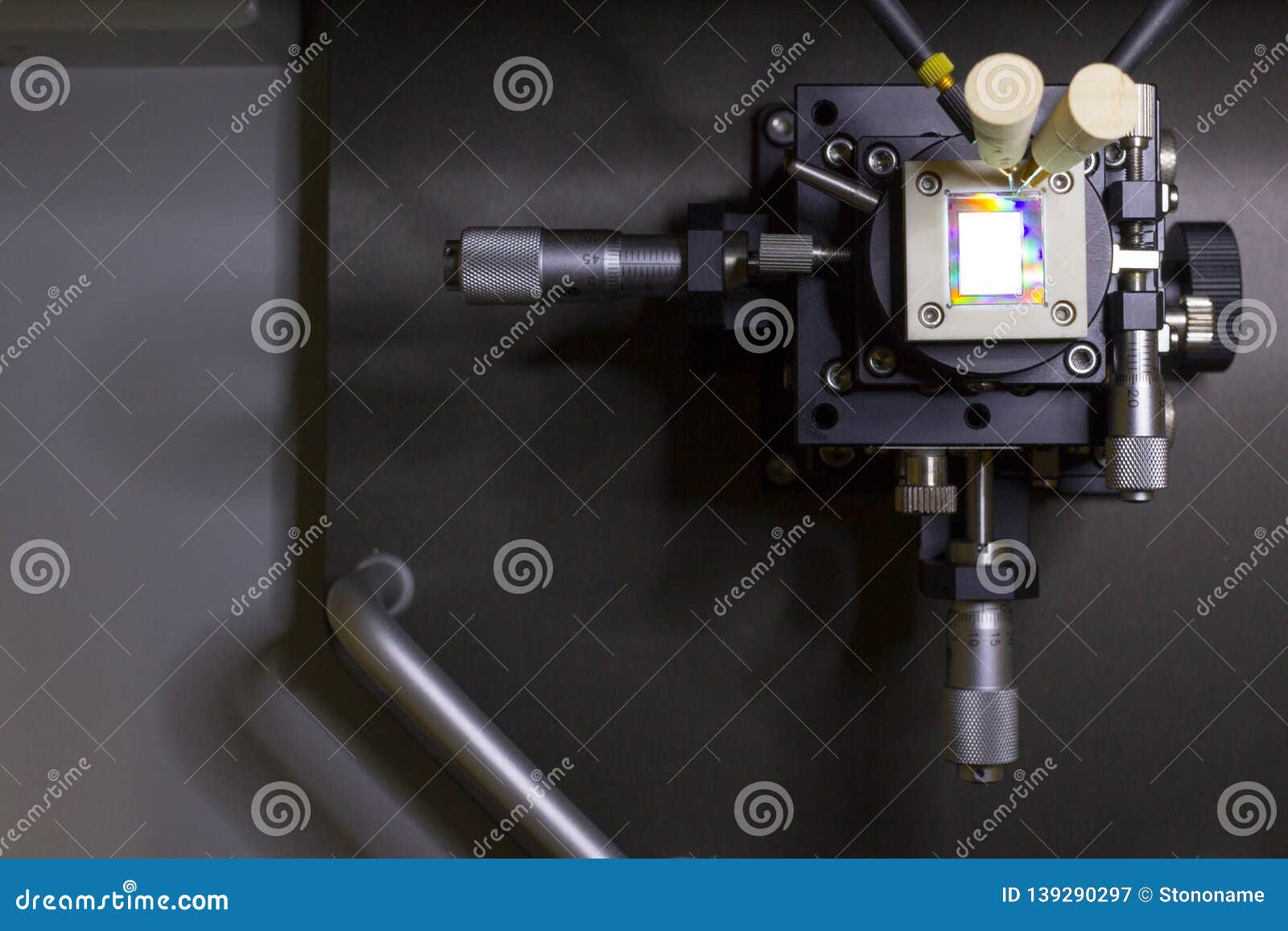 checking turn on small oled display on a probe station
