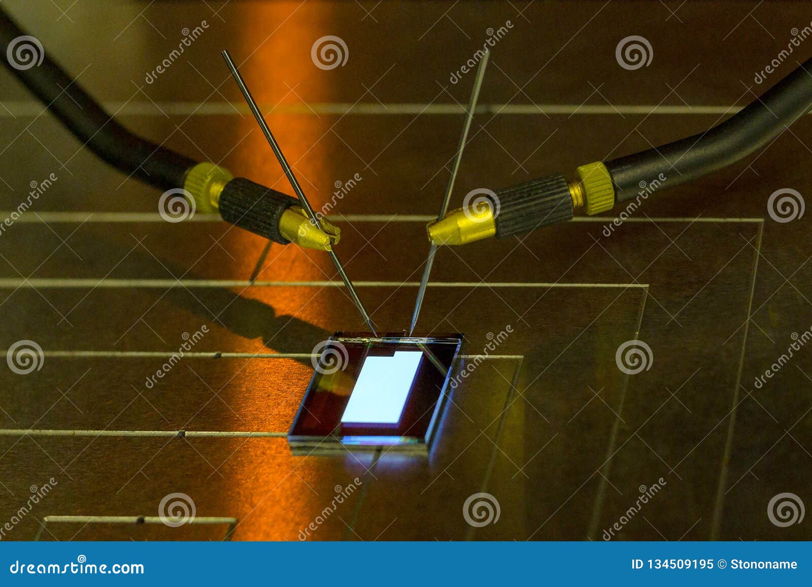 checking turn on small tiny oled display on probe station