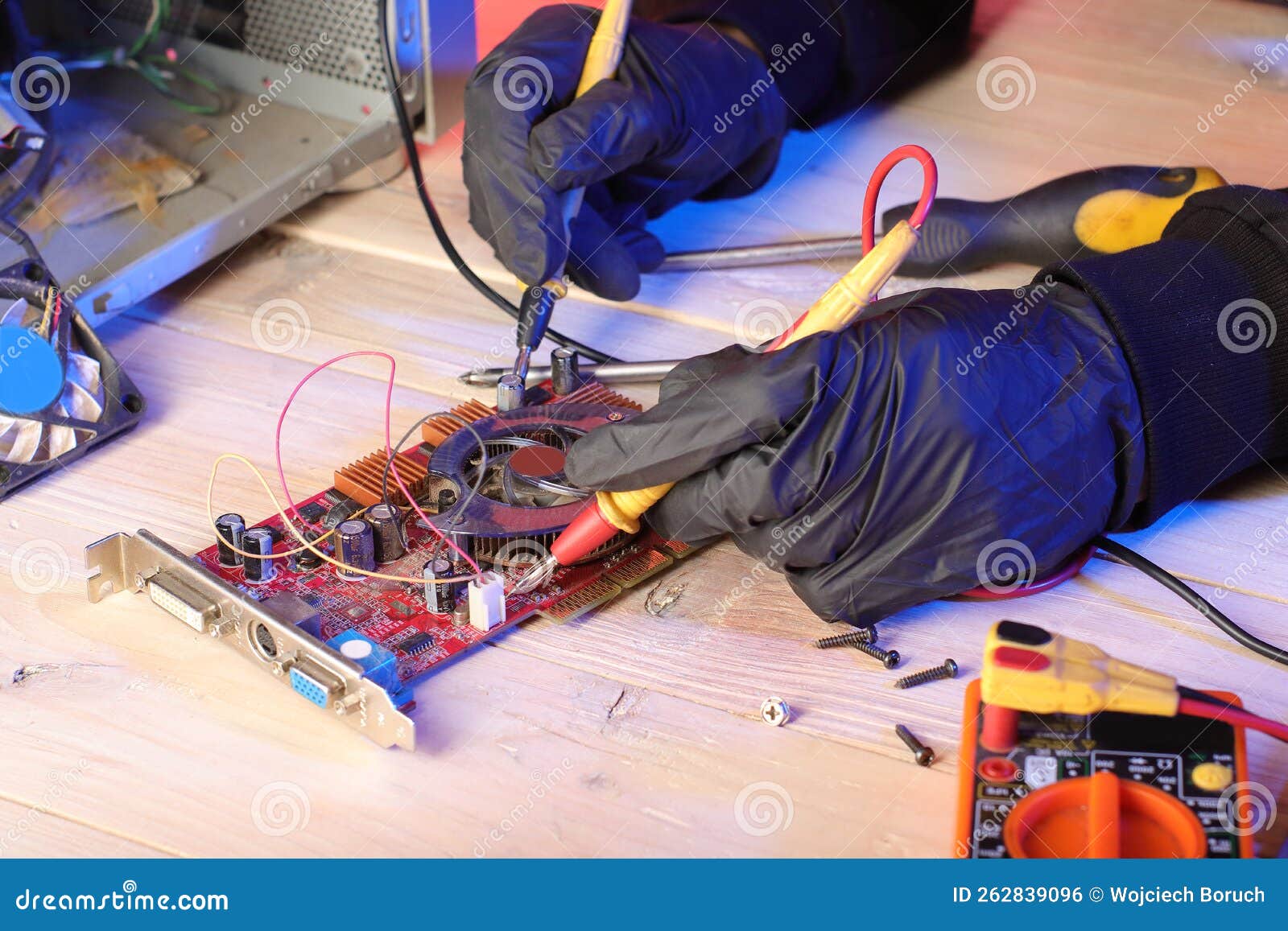 Checking Video Card from Desktop Computer Stock Photo Image of
