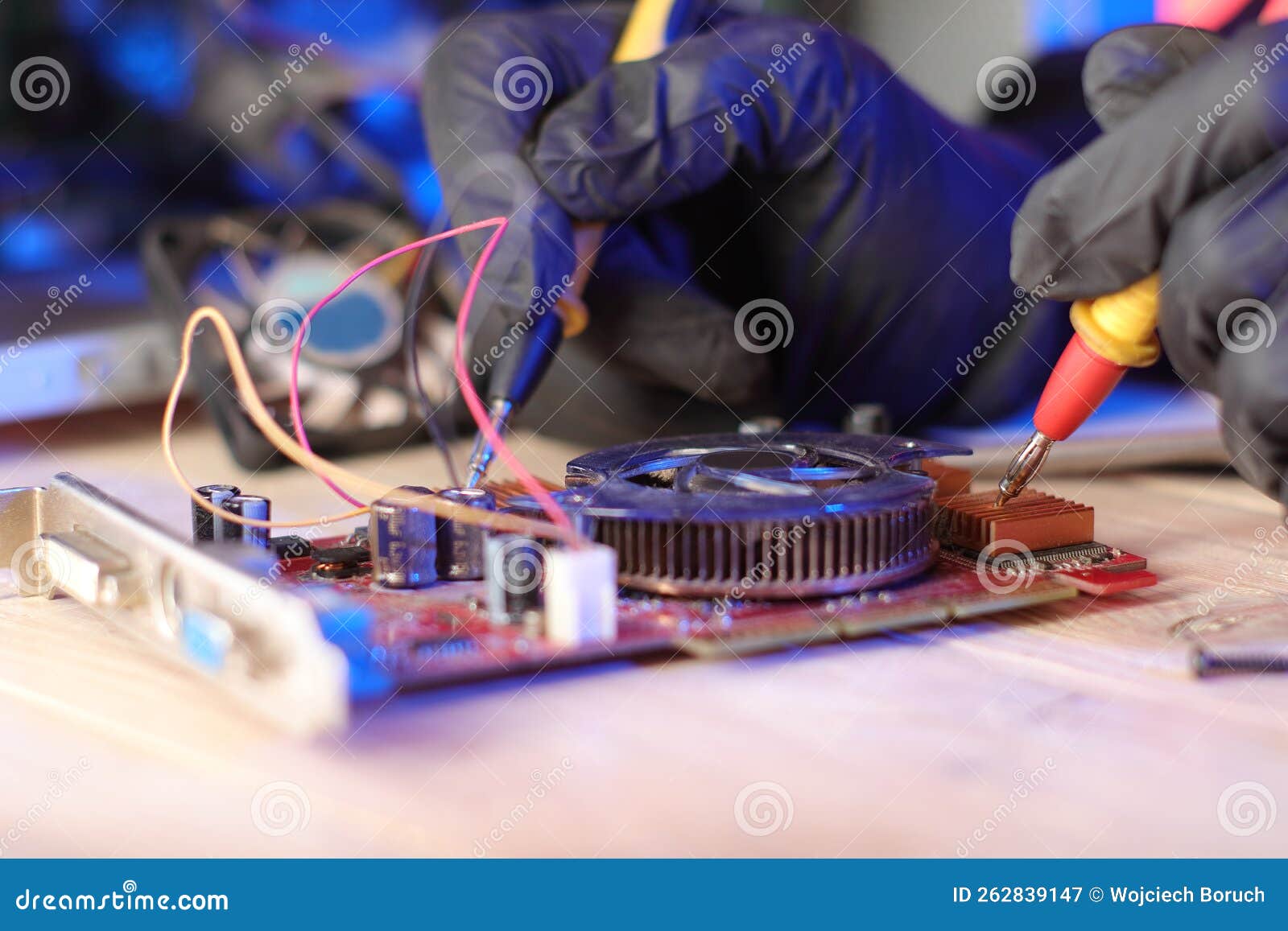Checking Video Card from Desktop Computer Stock Image Image of