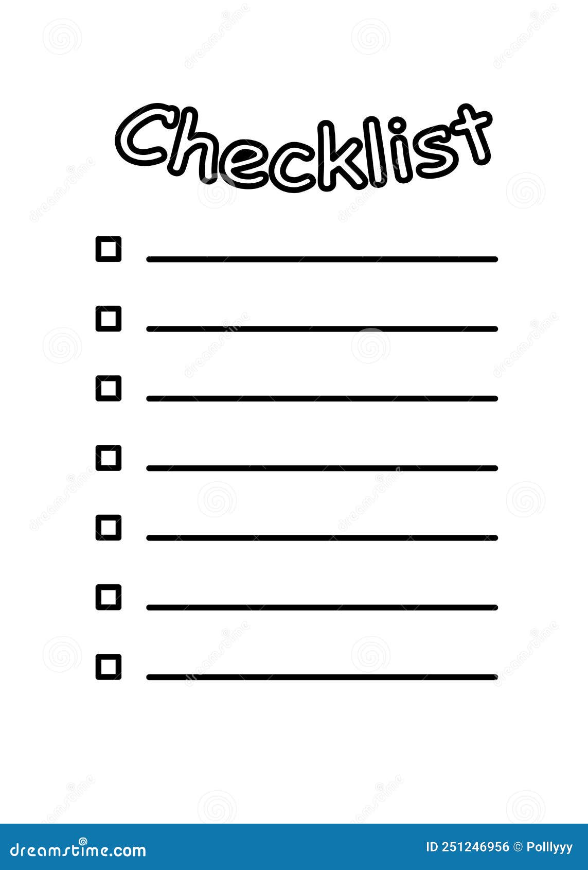 Checklist Blank Template Vector Digital Planner Illustration Design Checklist Blank Template Vector Digital Planner Illustration Design