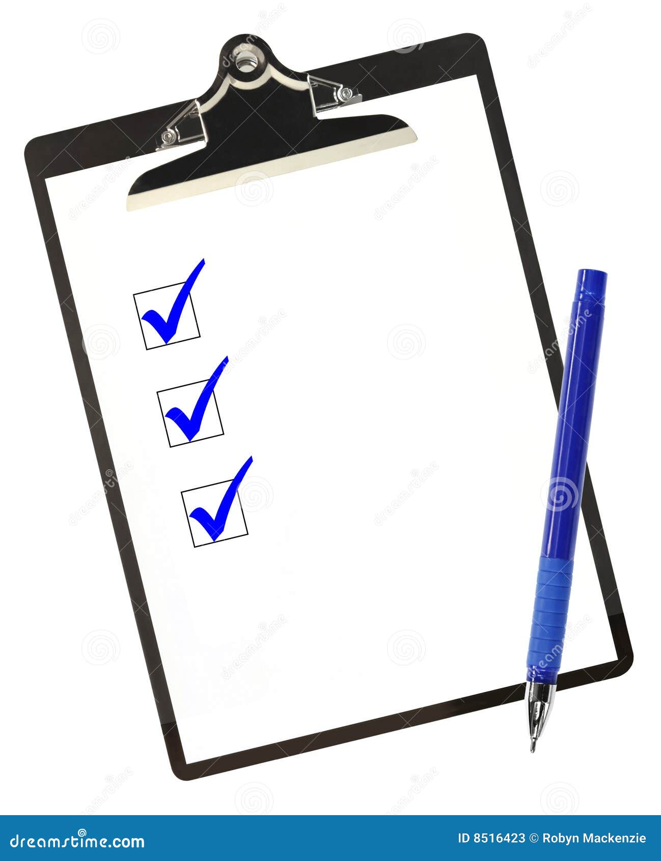 checklist in blue