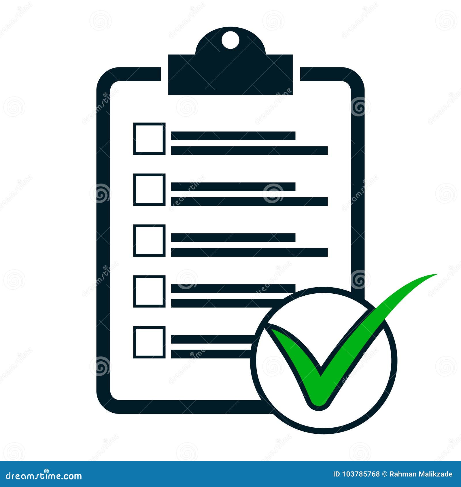 Checklist Icon Form Approved Apply Form Vector Icon Stock 