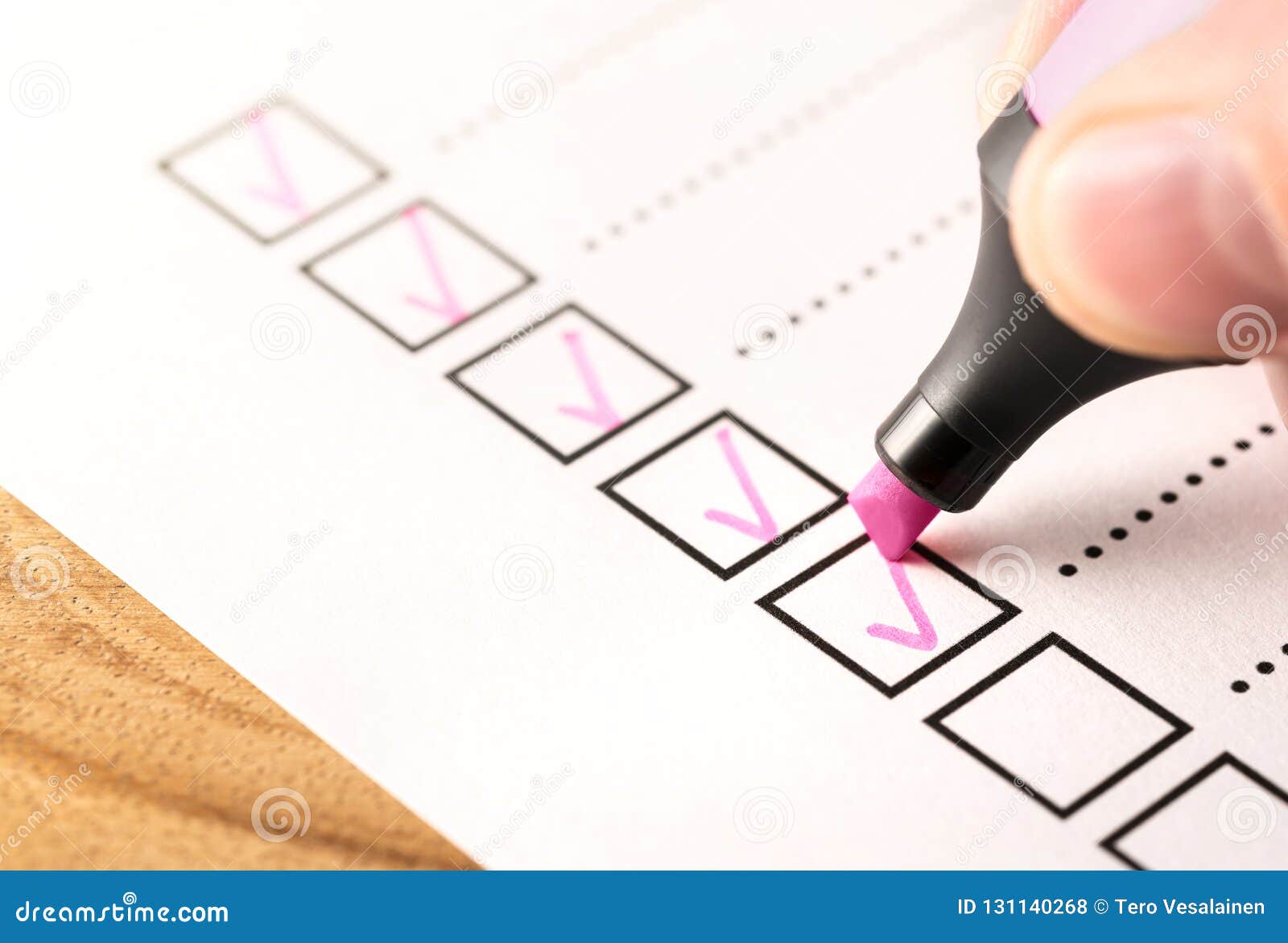 checklist, keeping score of obligations or completed tasks in project concept.