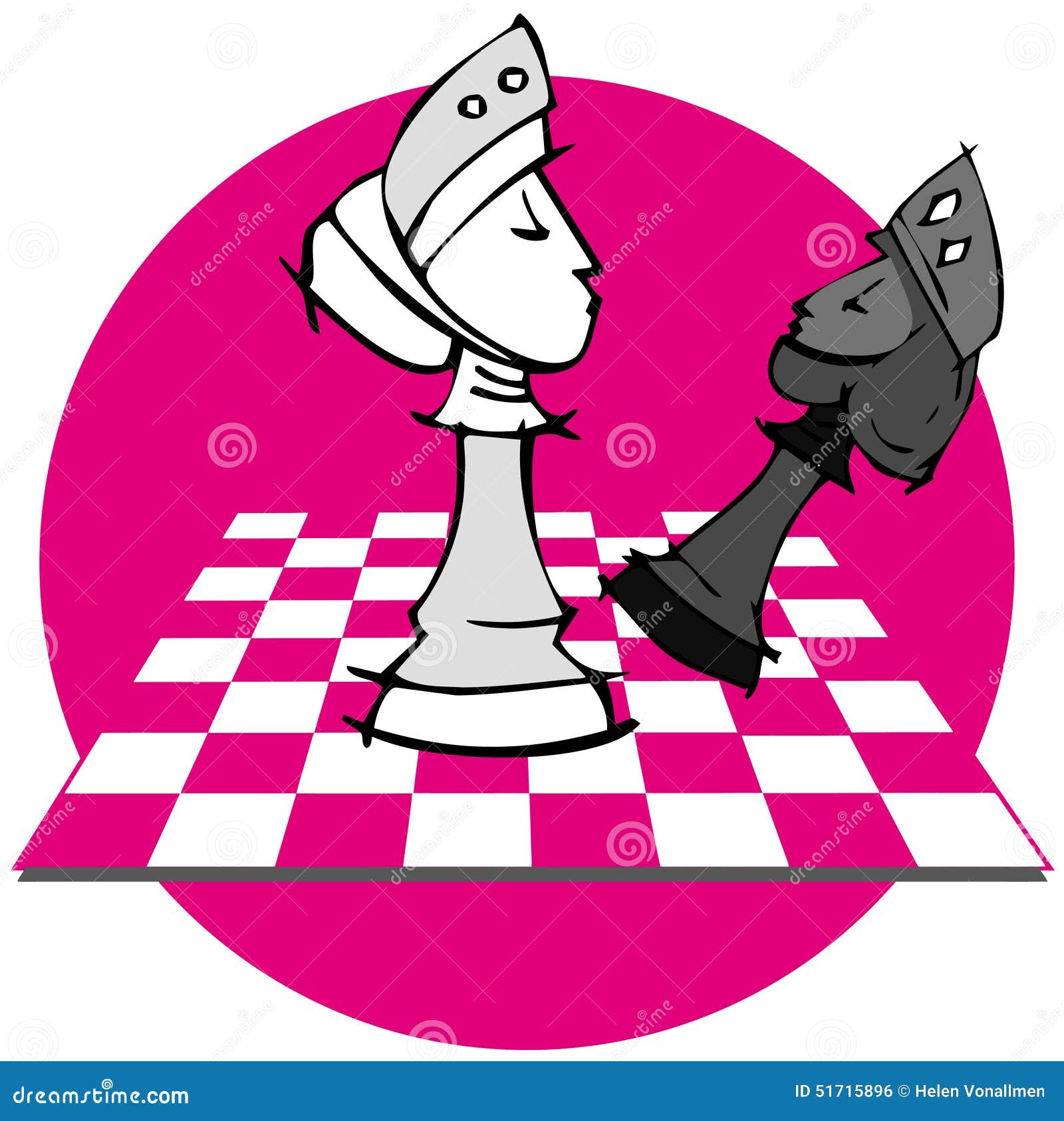 Caricatura de xadrez Imagens de Stock de Arte Vetorial