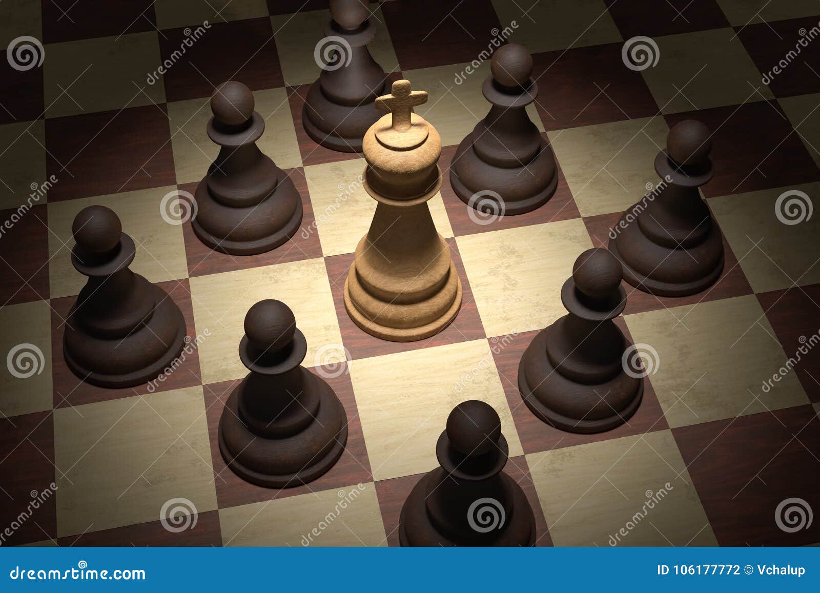 Destruição Rei Xadrez Branco Ilustração Conceitual Checkmate Com