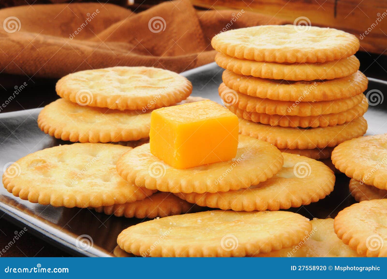 Cheddar Cheese and Crackers Stock Photo Image of closeup, brown 27558920