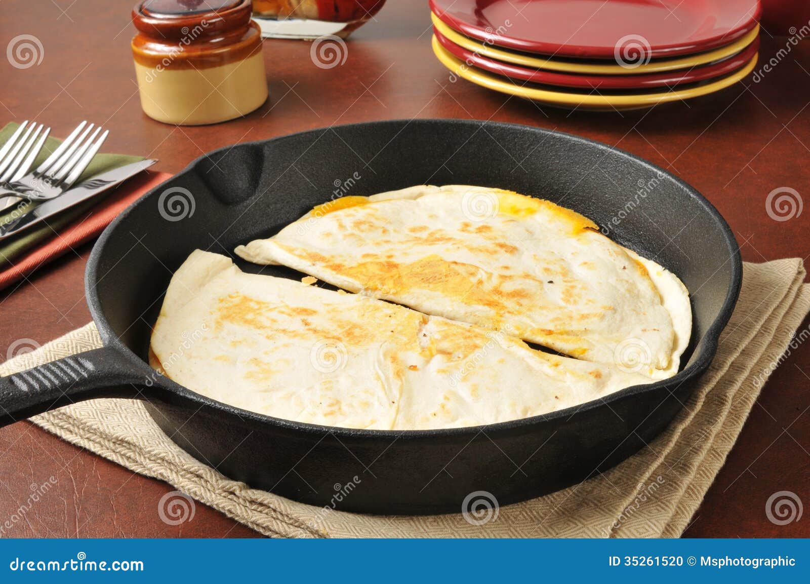 Cheddar cheese quesadillas stock photo. Image of table 35261520