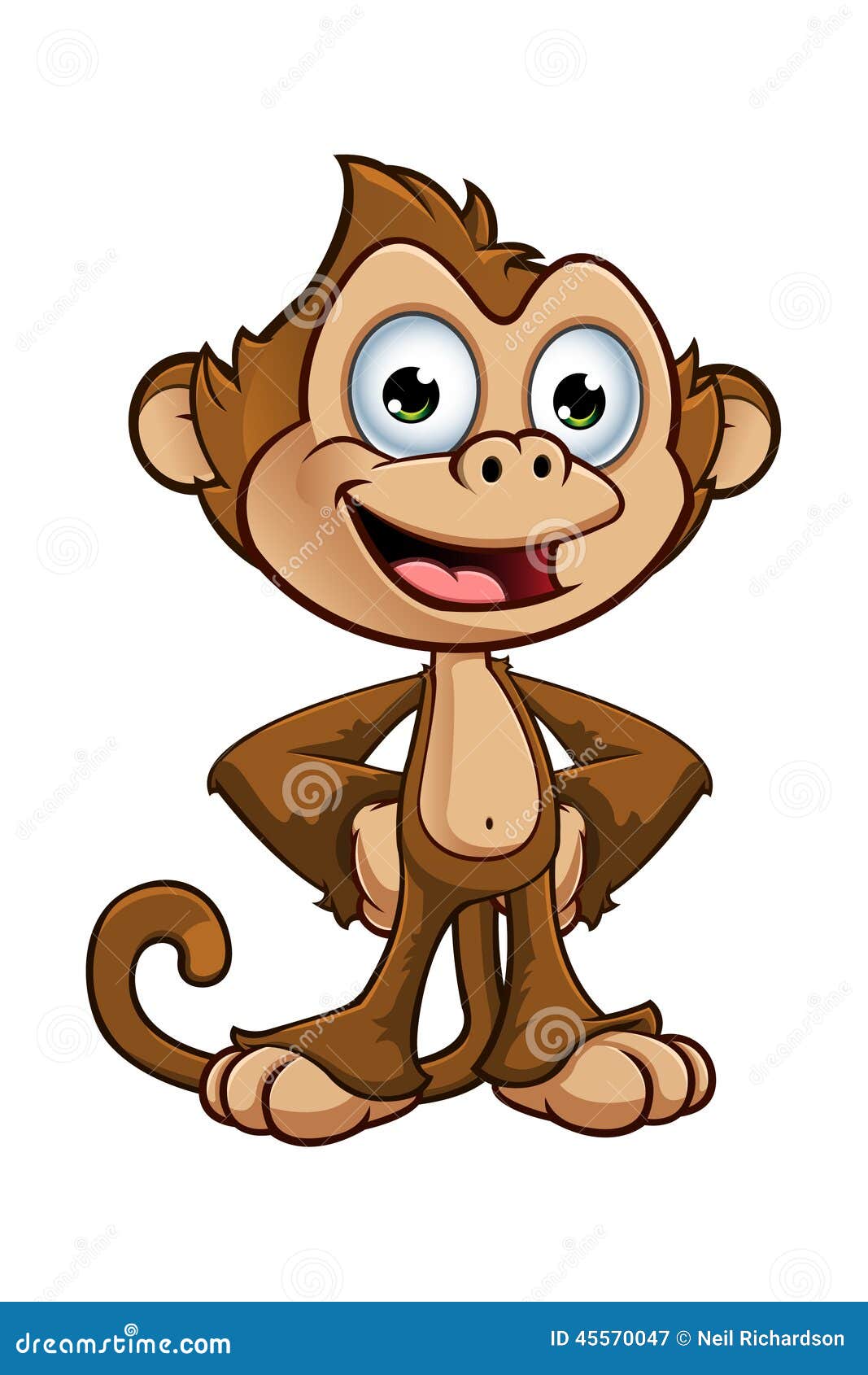 Cheeky Monkey Character stock vector. Illustration of brown - 45570047
