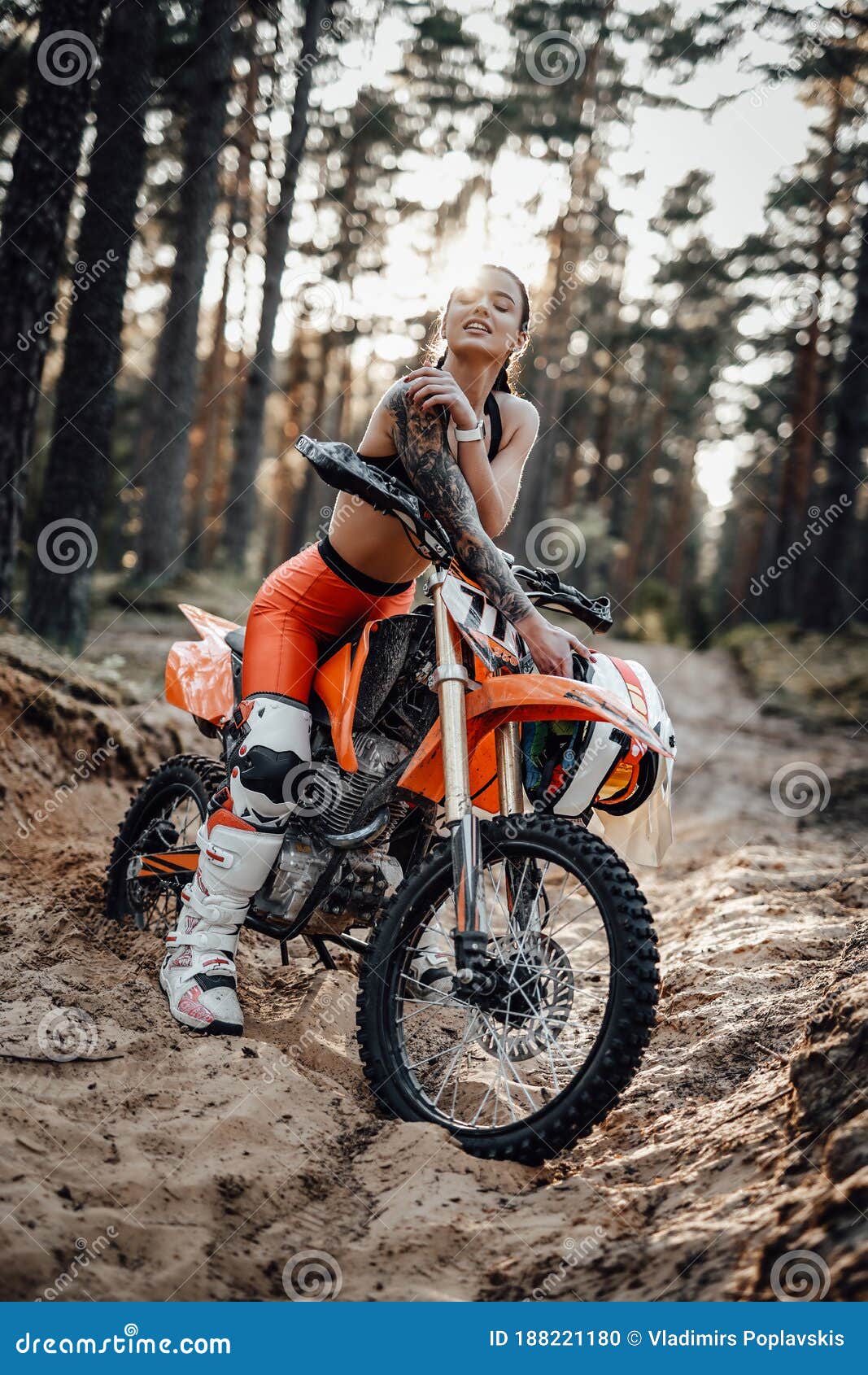 Naked girl motorbike
