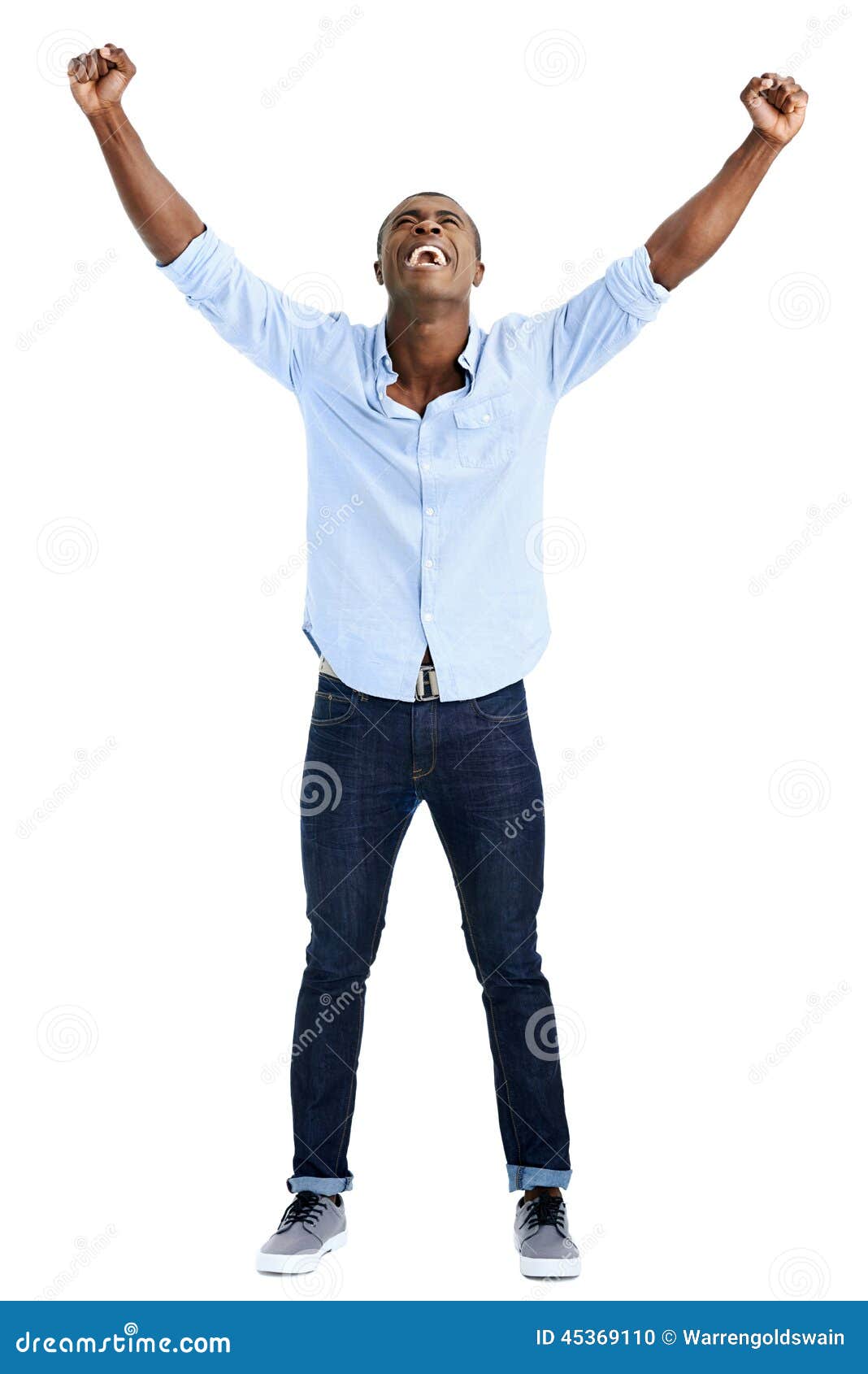 Cheer celebration man stock photo. Image of african, happy 45369110