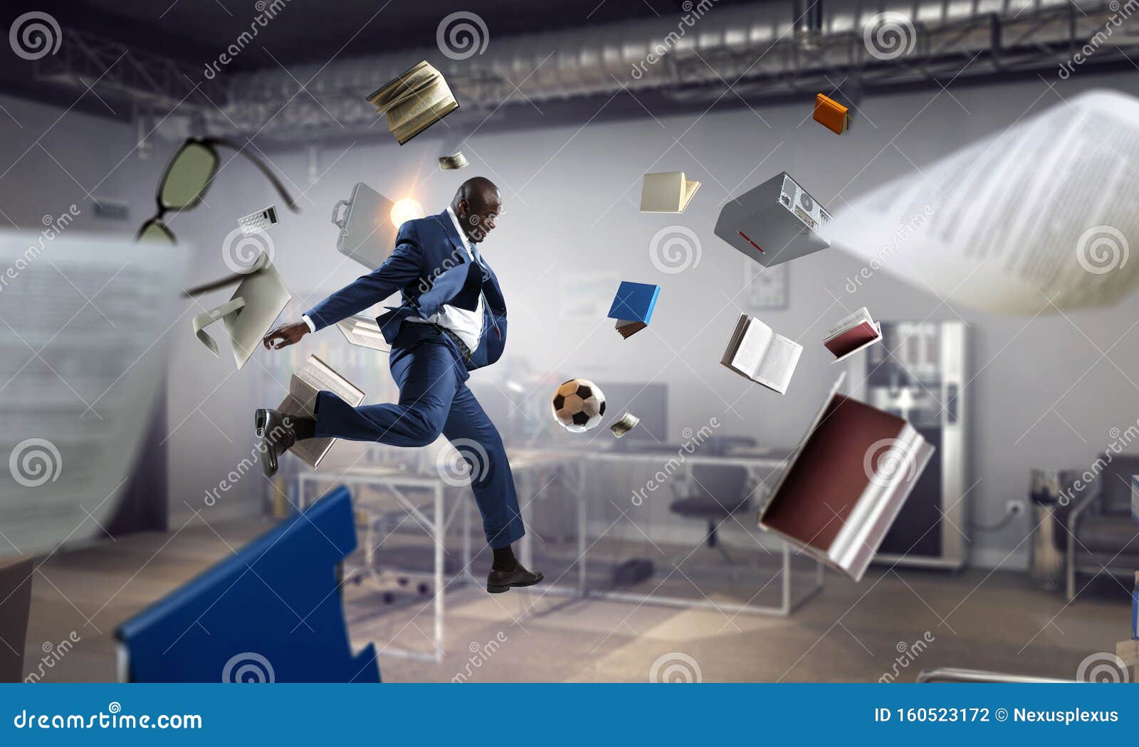 cheerful businessman jumping high. mixed media