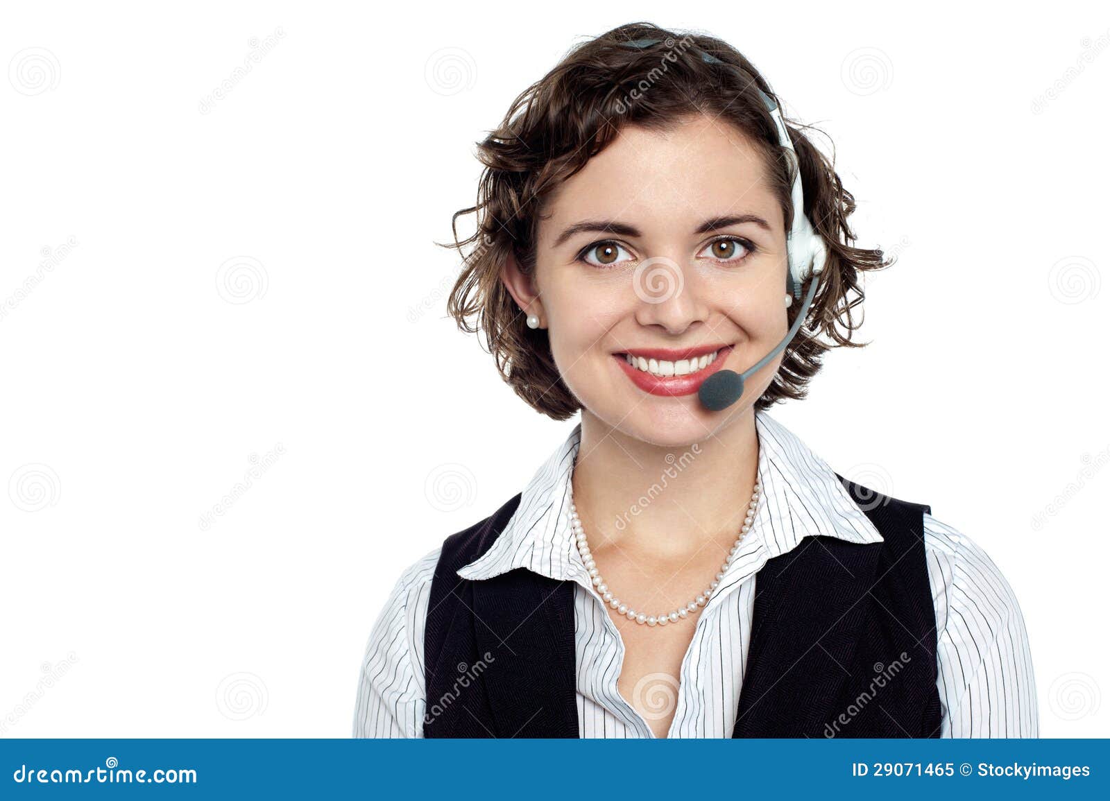 Cheerful Customer Care Executive Stock Image Image of care,