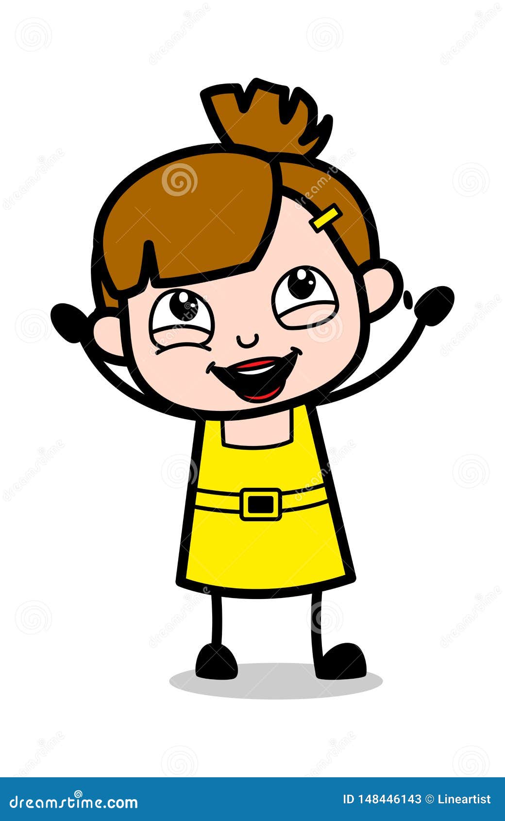 Cheerful - Cute Girl Cartoon Character Vector Illustration Stock  Illustration - Illustration of teenager, funny: 148446143