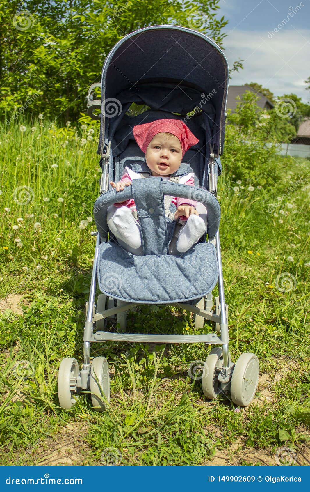 blue stroller for girl