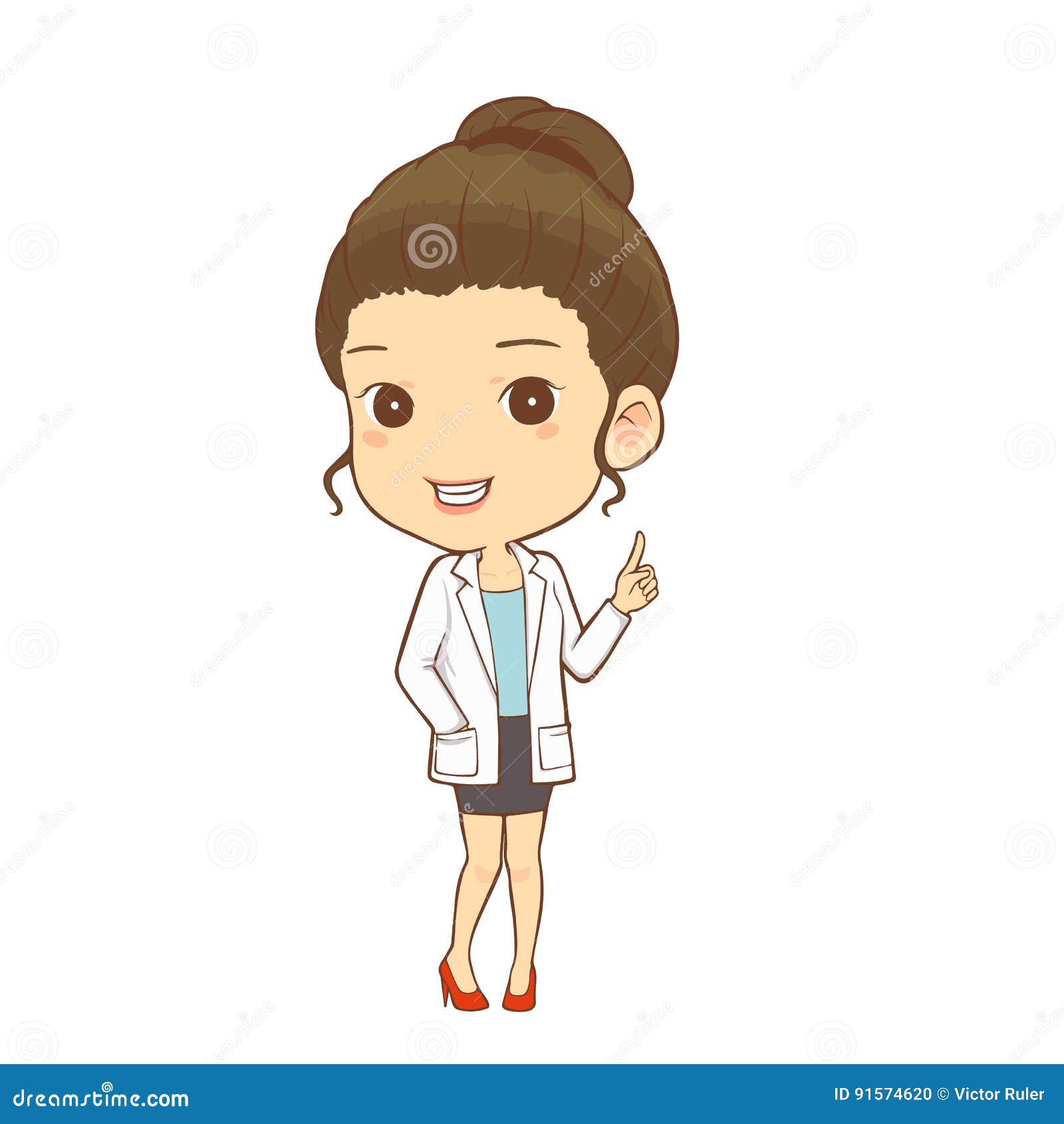 Cheerful Doctor Girl Cartoon Character Stock Vector - Illustration of kind,  idea: 91574620