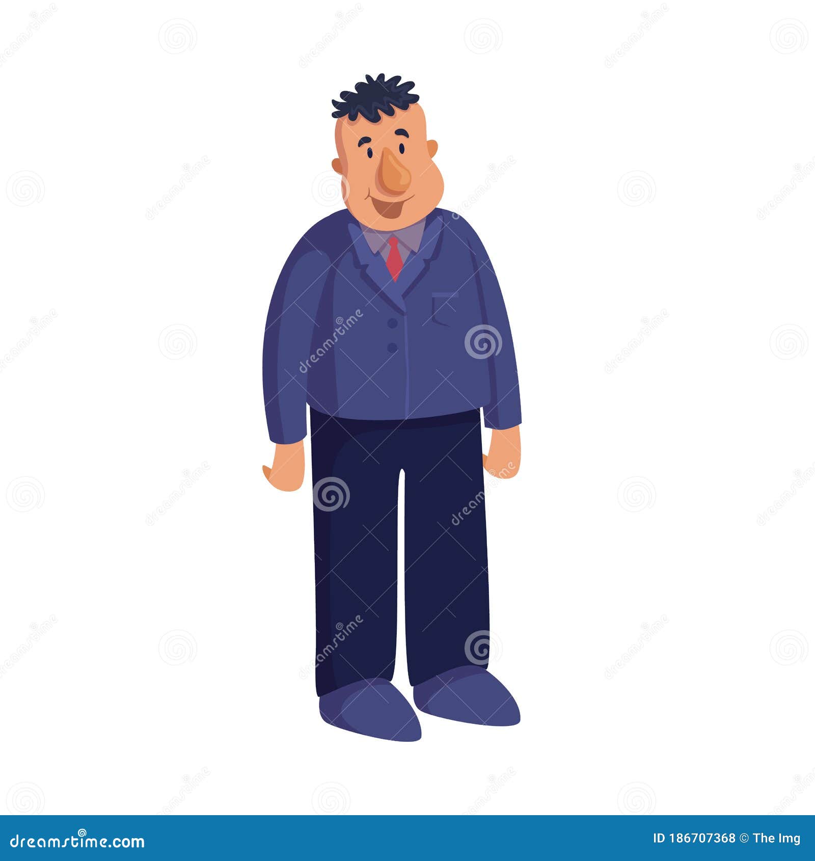 Cheerful Fat Businessman Flat Cartoon Vector Illustration Stock Vector ...