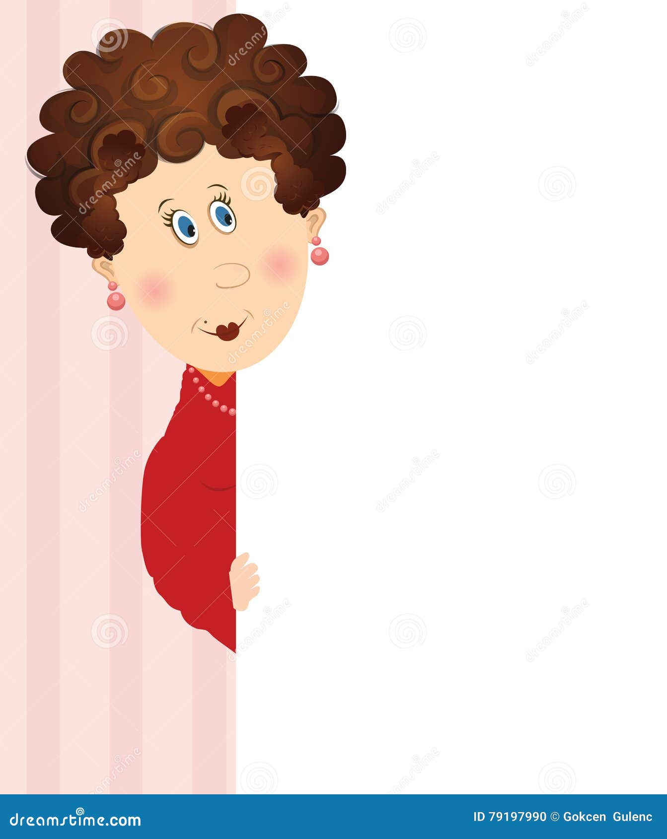 Cheerful Fat Lady Looking at a Blank White Page Stock Vector ...