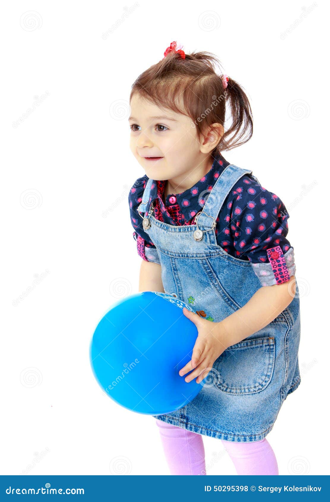 Cheerful Girl Throws the Ball Stock Photo Image of ball, inflatable