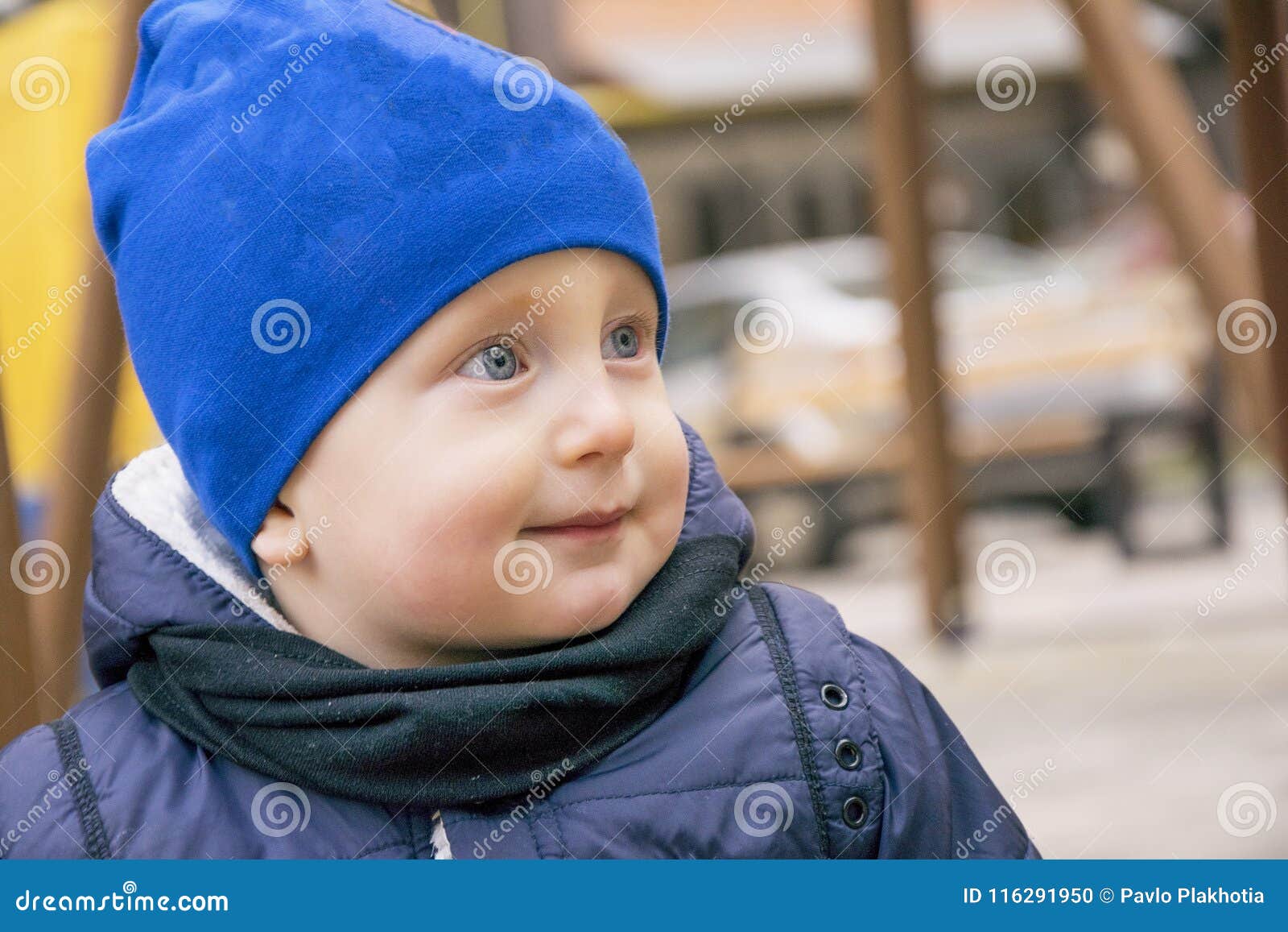 Cheerful Little Kid in Stylish Clothes Stock Photo - Image of emotion ...