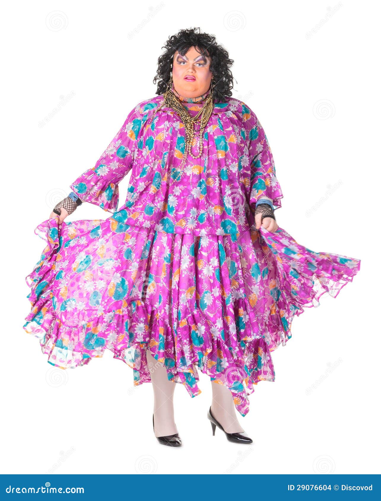 Cheerful Man, Drag Queen, in a Female Suit Stock Photo - Image of queen ...