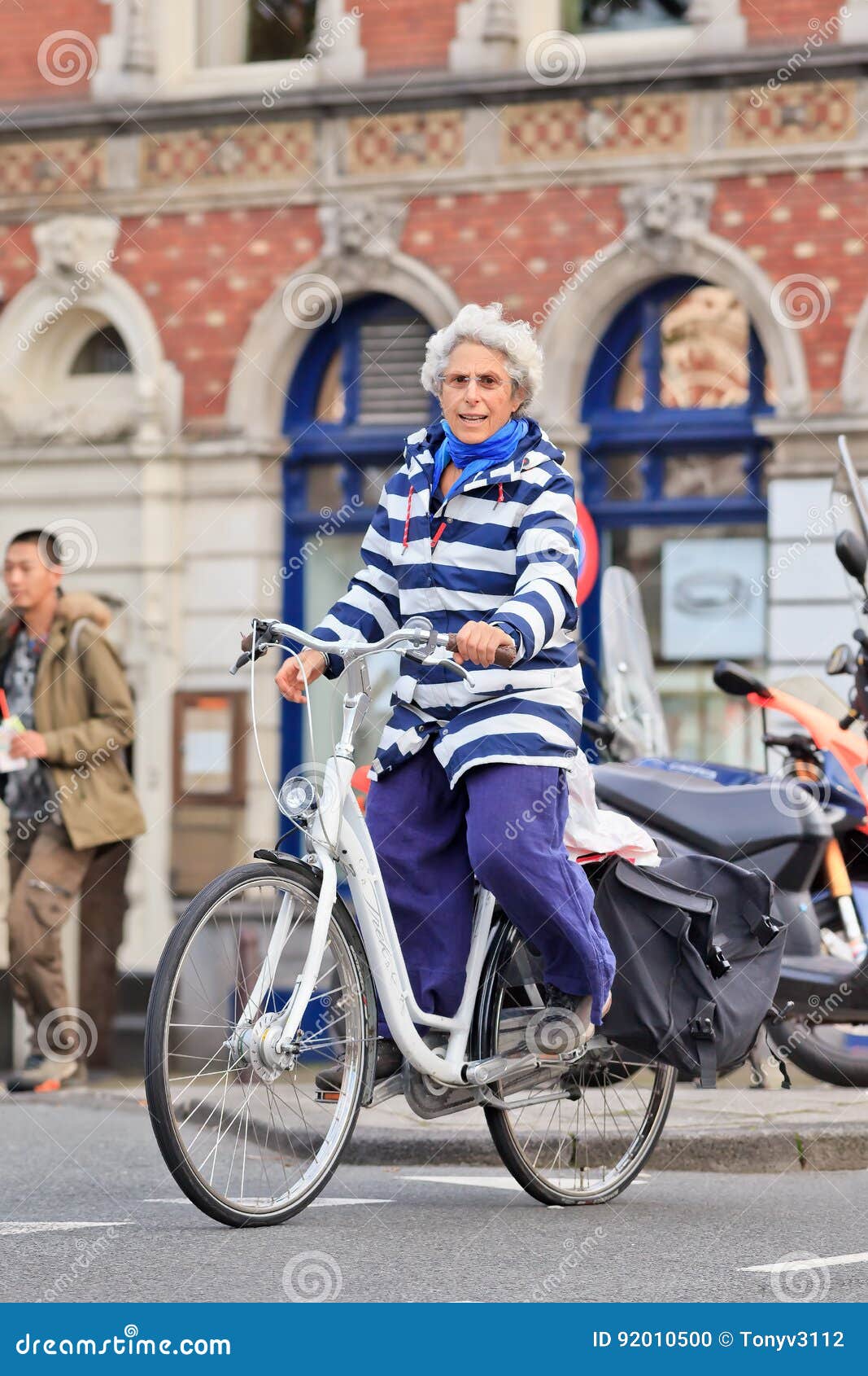 old lady bicycle