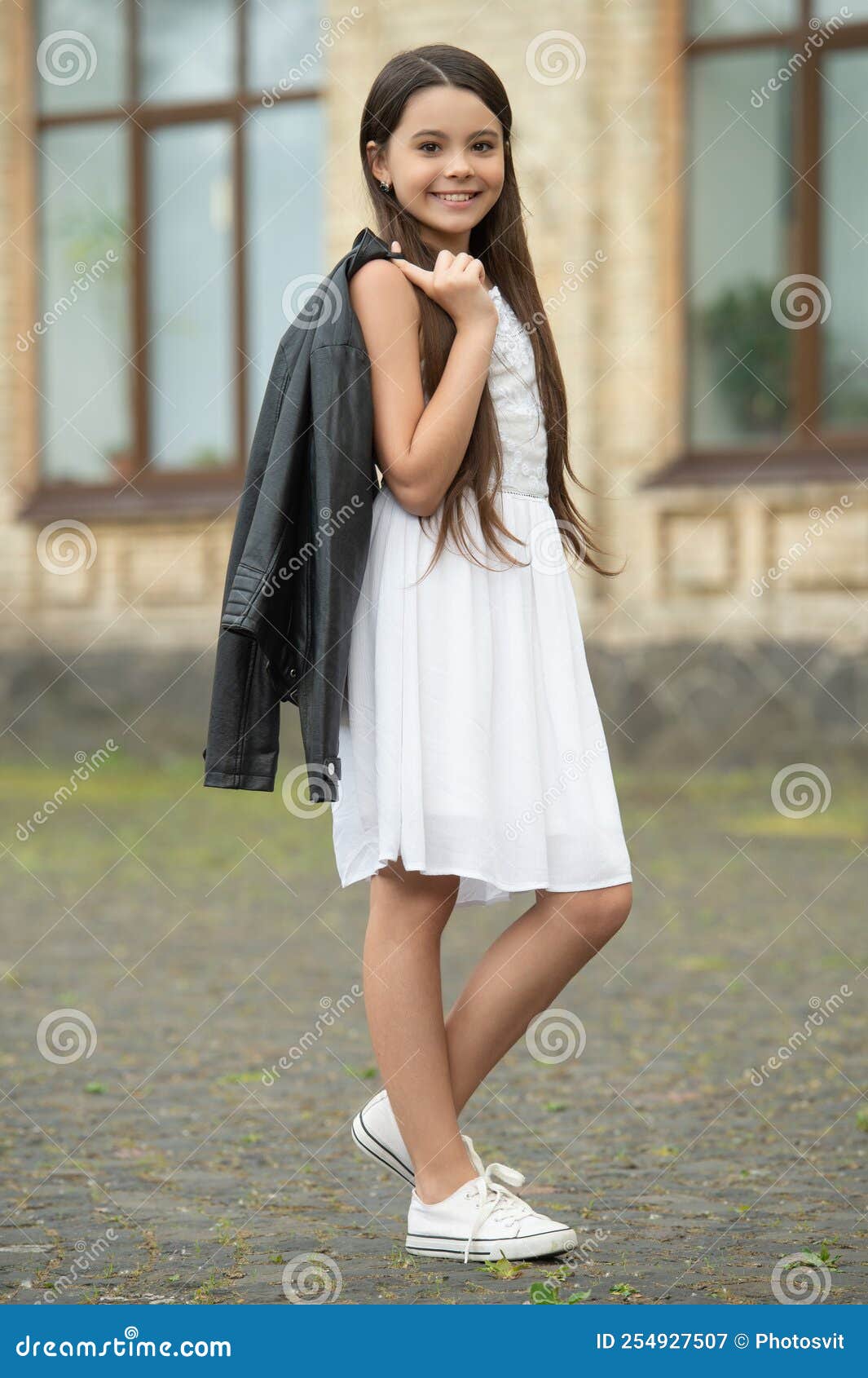 Cheerful Pretty Teen Girl. Adorable Girl Fashion Model Stock Image ...