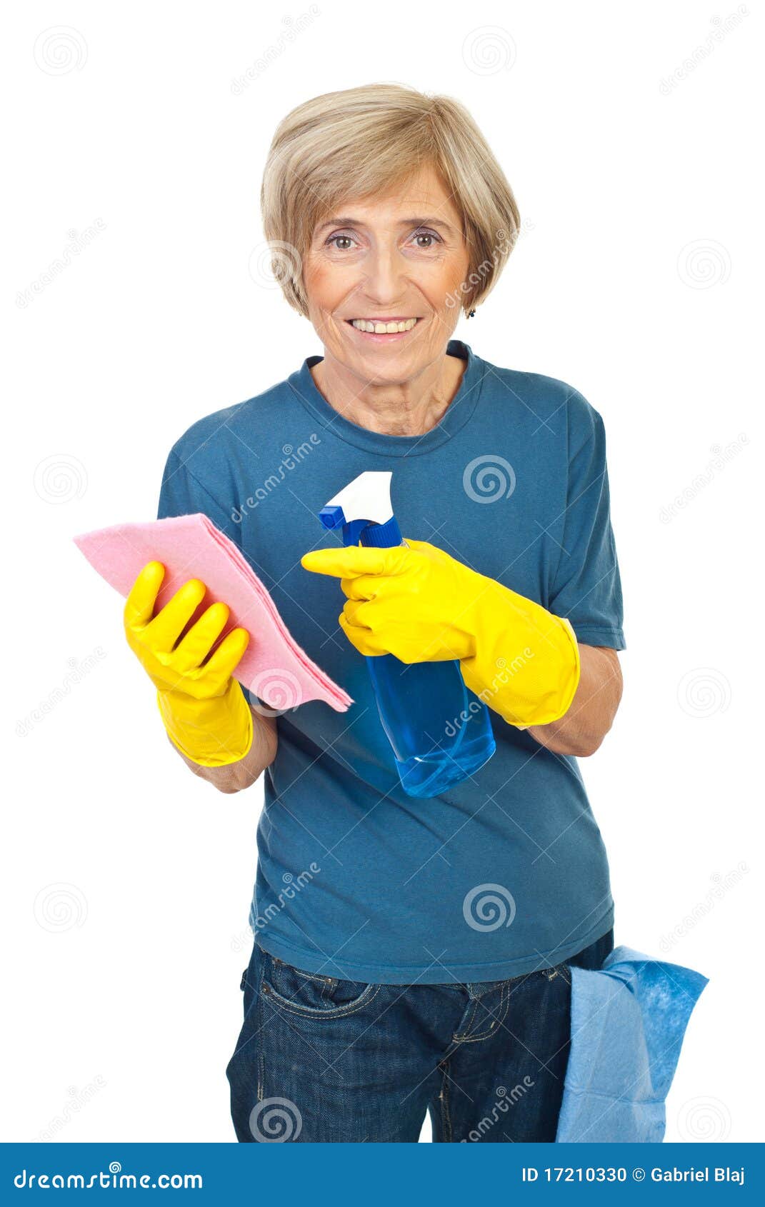 Cheerful Senior Cleaning House Stock Photo Image of cheerful, house