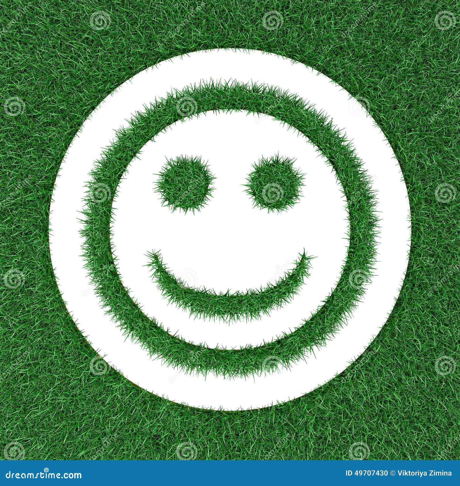 Cheerful smiley from grass stock illustration. Illustration of meadow
