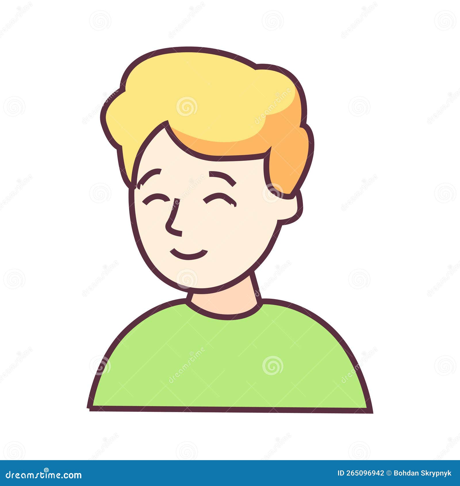 Cheerful Teen Boy. Embarrassed Smiling Guy Stock Vector - Illustration ...