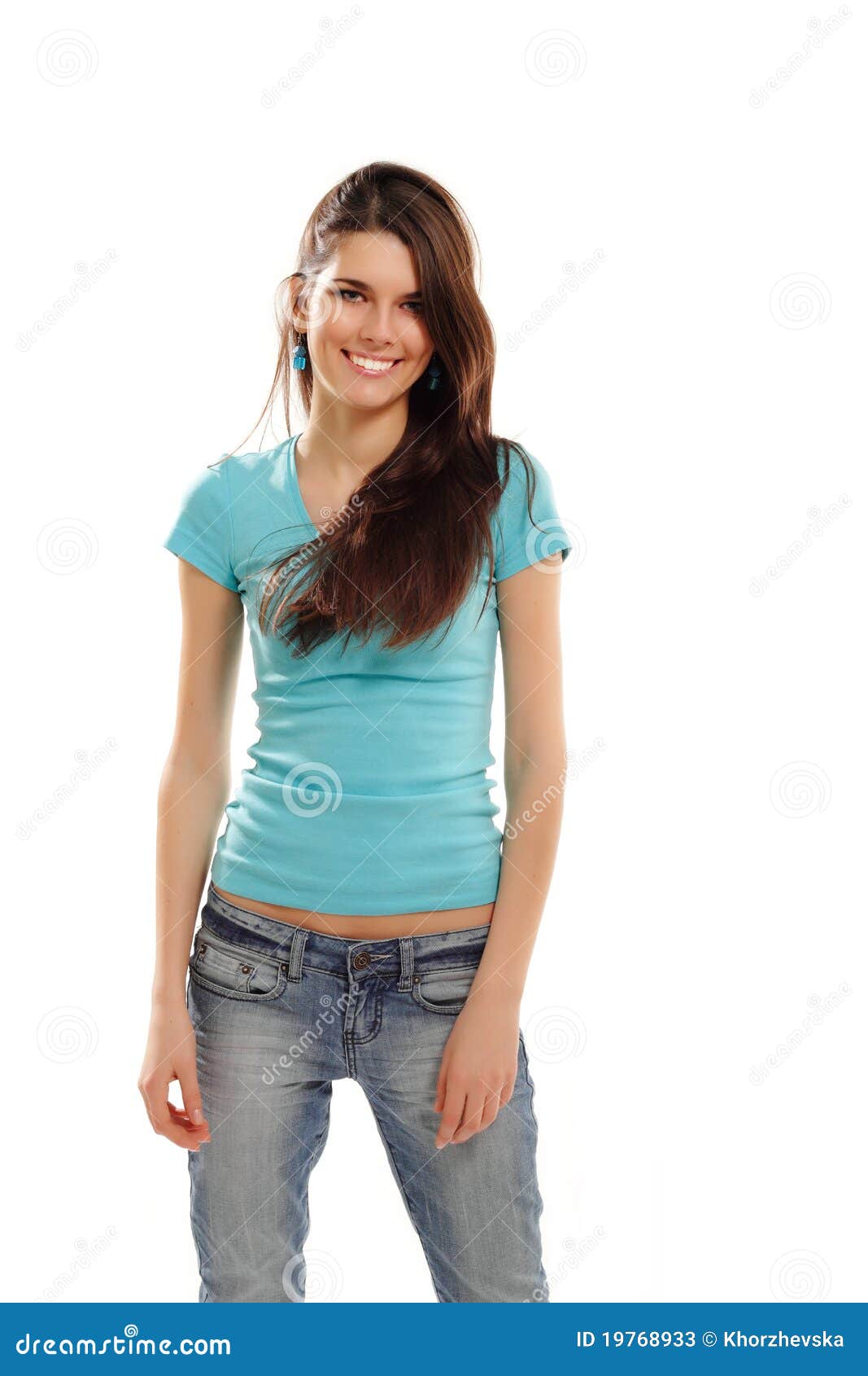 Cheerful teen girl stock image. Image of long, cool, isolated - 19768933
