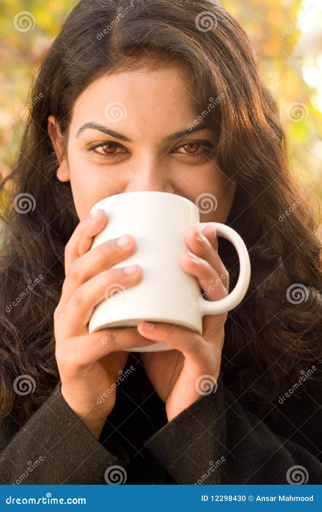 Cheerful Teenage Girl with Coffee Stock Photo - Image of face, asian ...