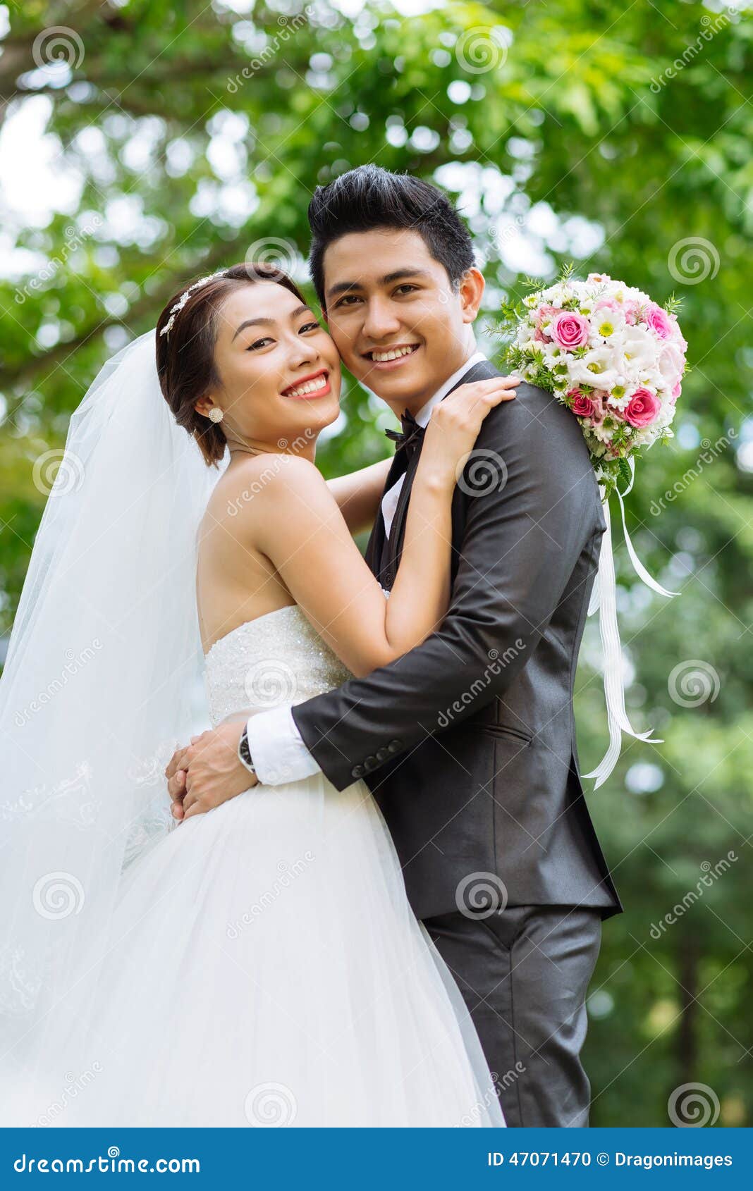 Cheerful wedding couple stock photo Image of asian Cheerful wedding couple stock photo Image of asian