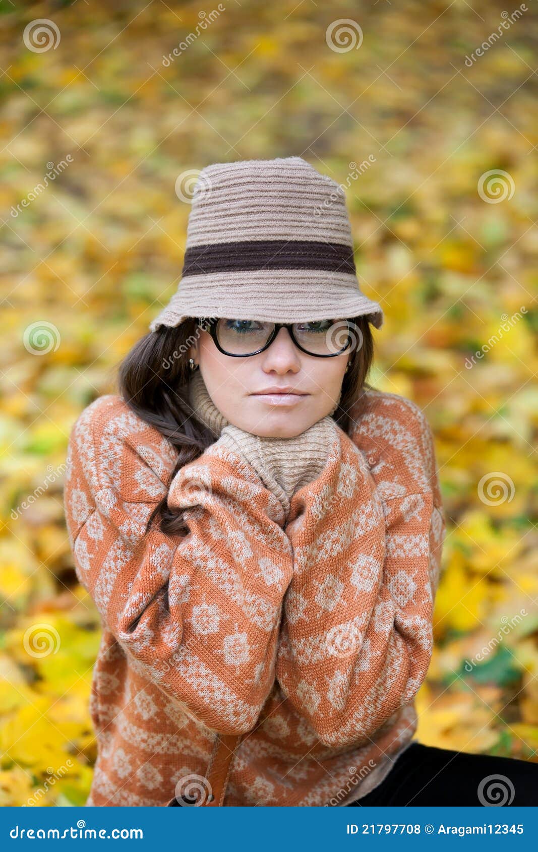 Cheerful Young Girl in Sweater Stock Photo Image of fashion, october 21797708