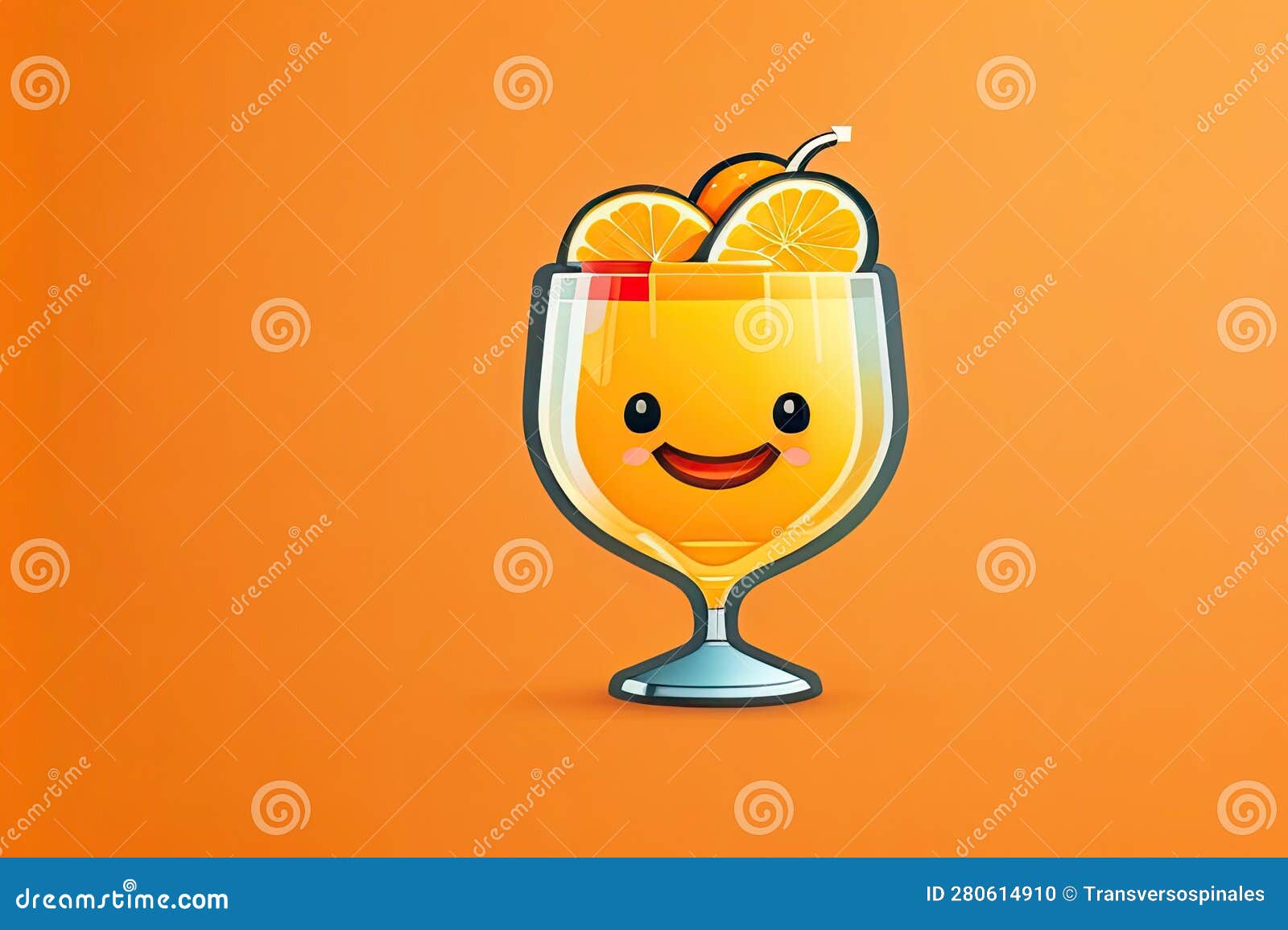 cheerfull orange juice glass generative ai