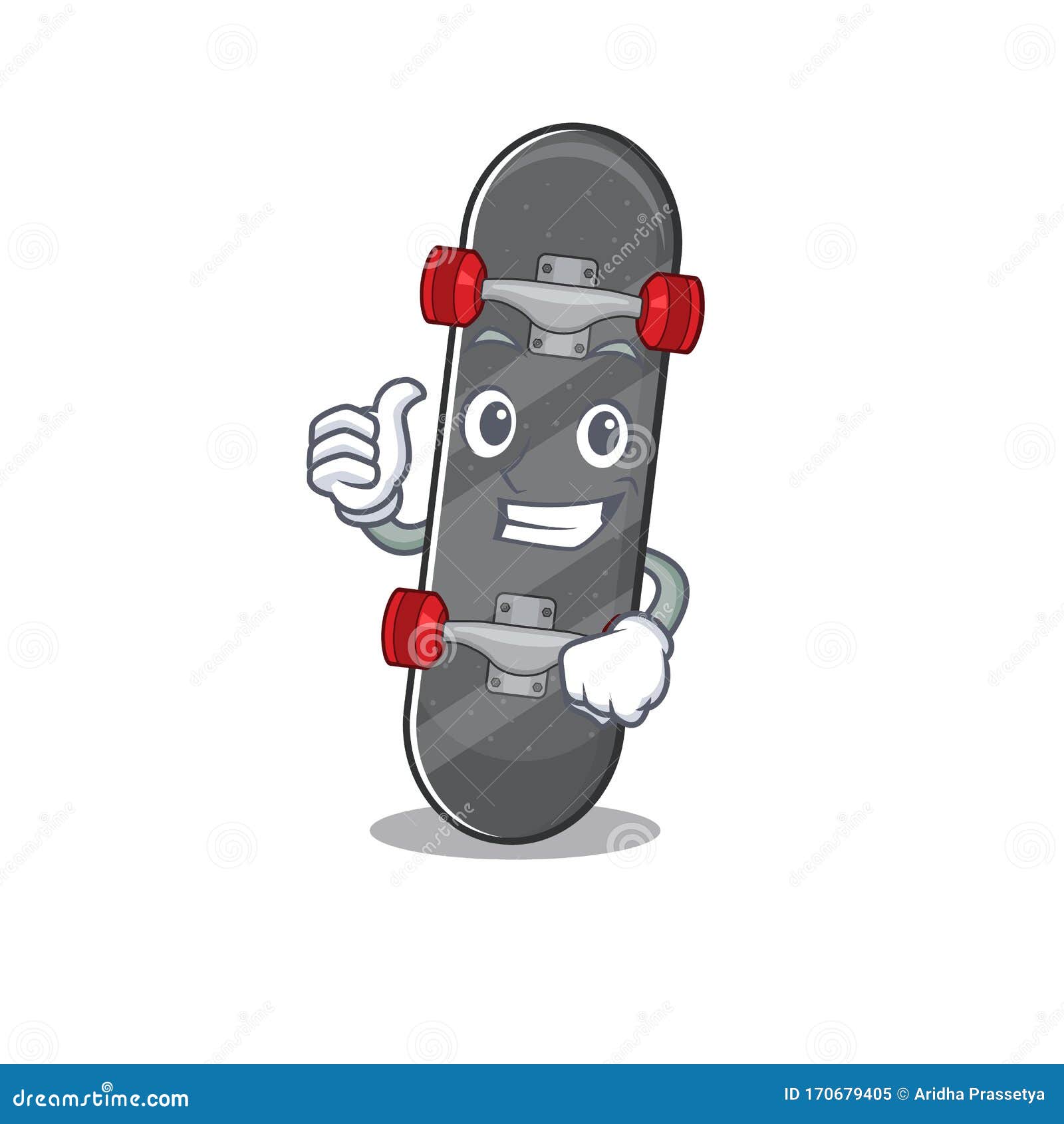 Cheerfully Skateboard Making with Thumbs Up Gesture Stock Vector