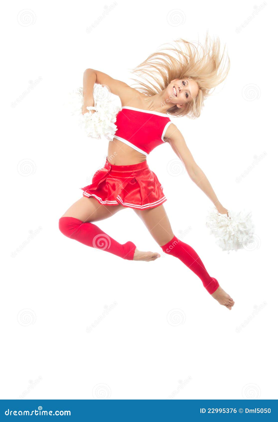 Cheerleader Dancer from Cheerleading Team Jumping Stock Photo Image