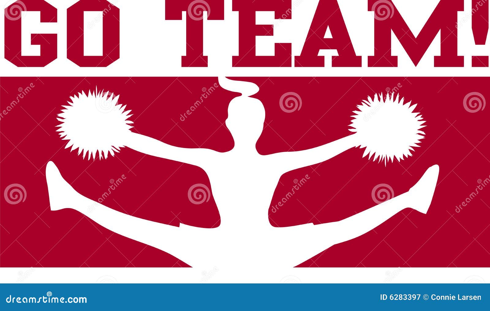 Cheerleader gehen Team-Kastanienbraun/ENV. Silhouettieren Sie Abbildung einer Sportteamcheerleader in dunkelrotem