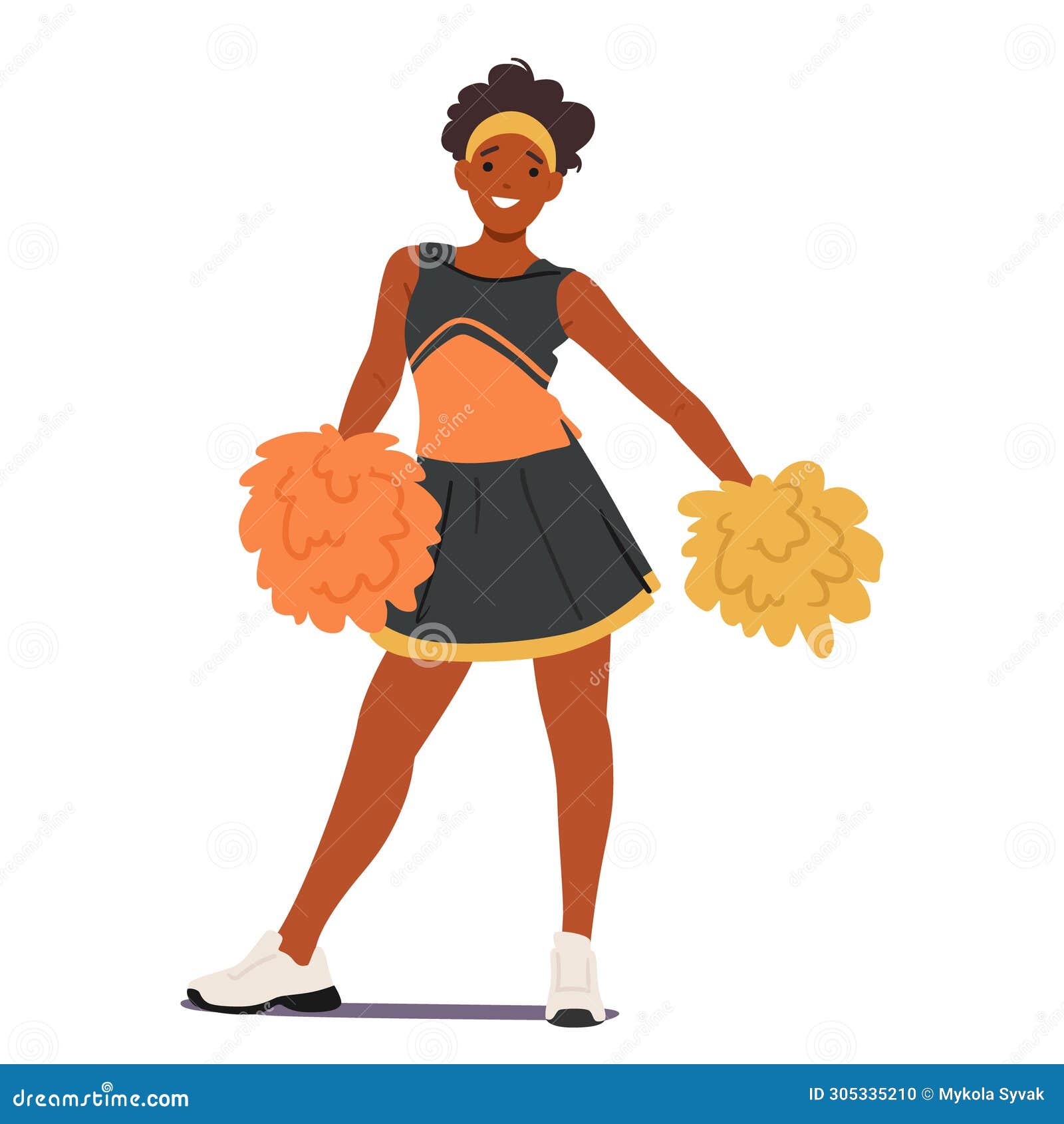 cheerleader girl radiates energy and positivity. with spirited routines, infectious enthusiasm, and a megawatt smile