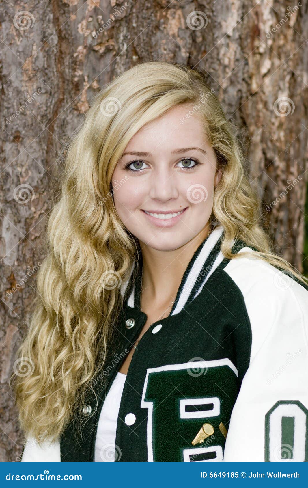 Cheerleader in Letter Jacket Stock Image Image of teenager, woman