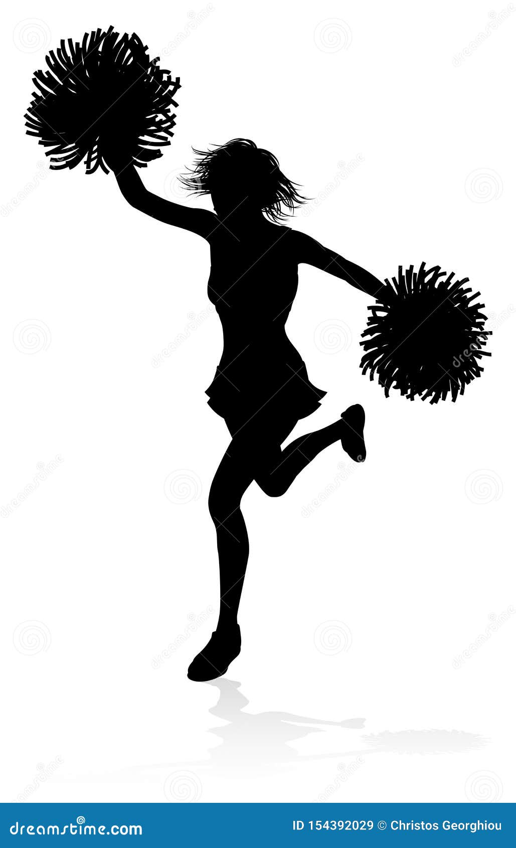 Download Cheerleader Silhouette stock vector. Illustration of background - 154392029
