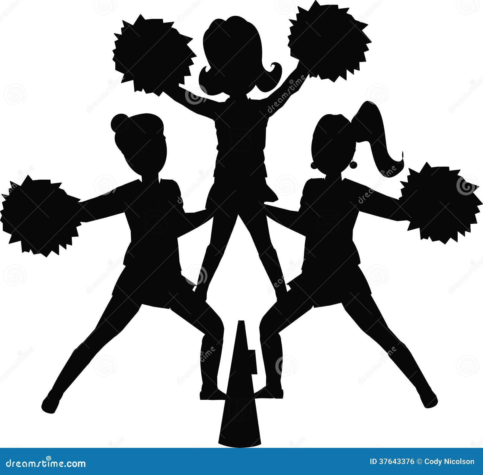 Cheerleader Silhouettes Royalty Free Stock Image - Image: 37643376